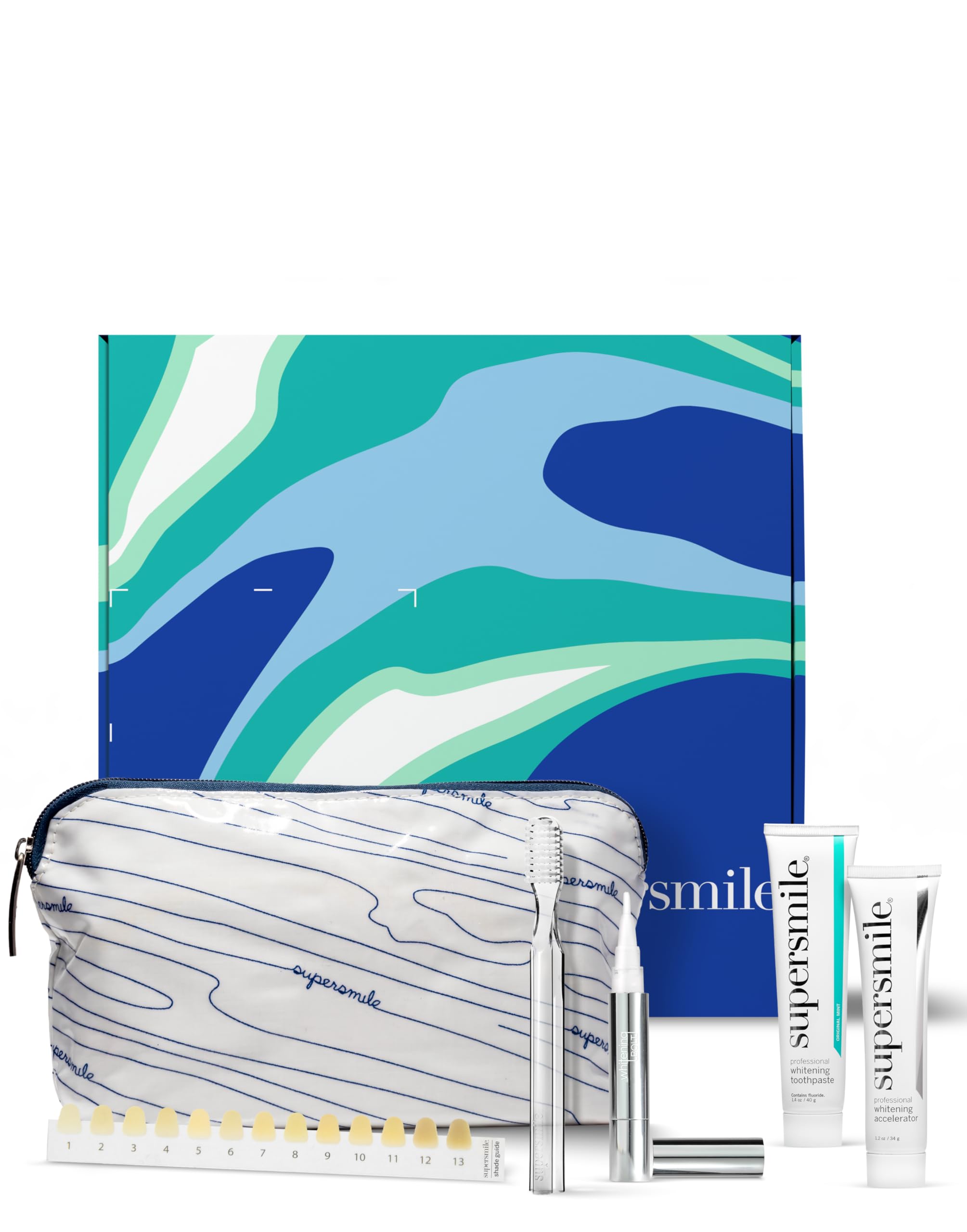 Supersmile Whitening Glow Gift Set Brighten Your Smile with 1 4oz Whitening Toothpaste 1 2oz Accelerator Crystal Toothbrush