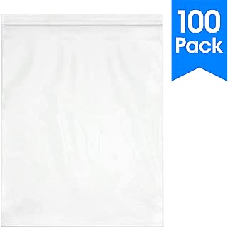 100 Count - 13 X 15, 2 Mil Clear Plastic Reclosable Zip Poly Bags with Resealable Lock Seal Zipper by Spartan Industrial (More Sizes Available) - coolthings.us