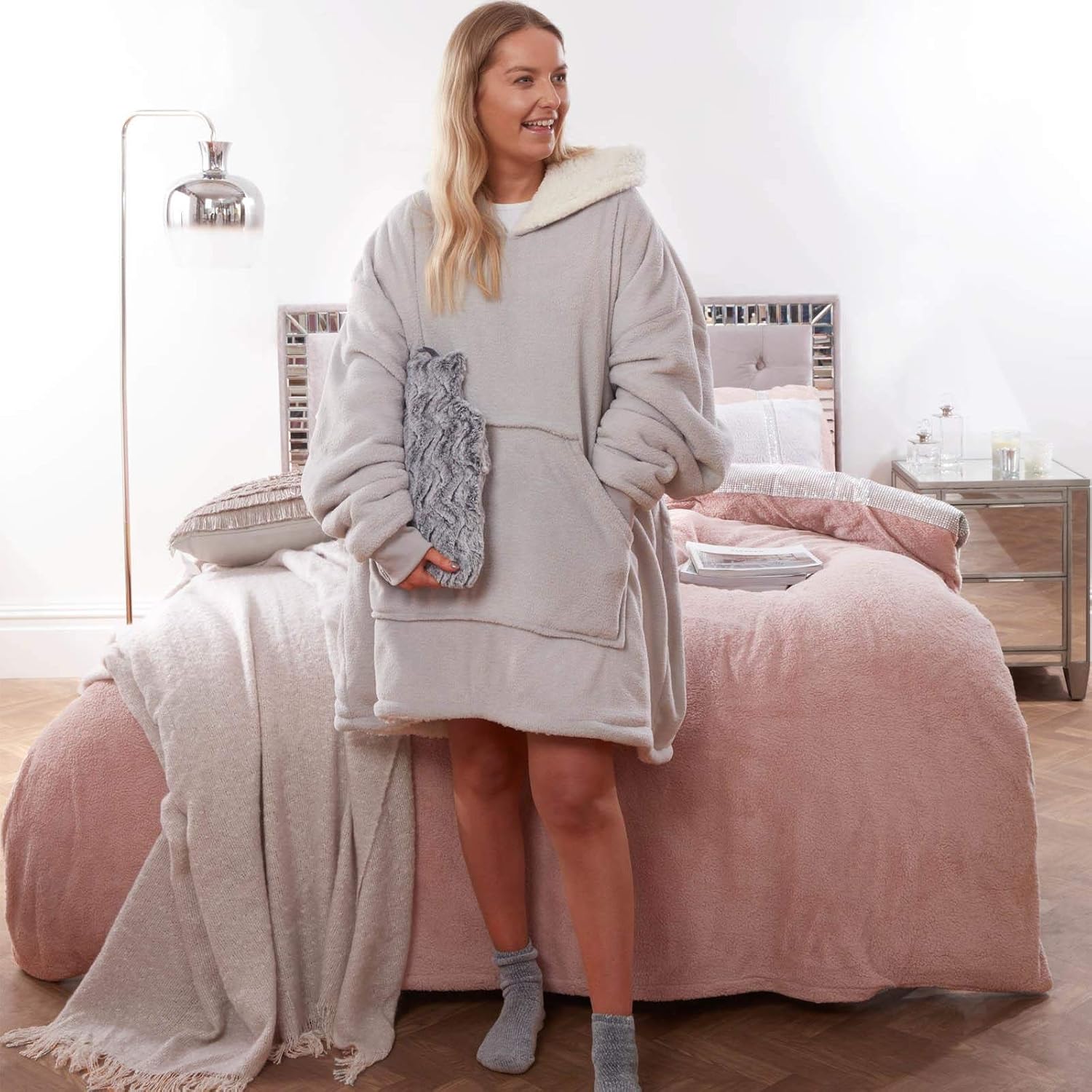 Sienna Hoodie Blanket Ultra Soft Sherpa Fleece Warm Cosy Comfy