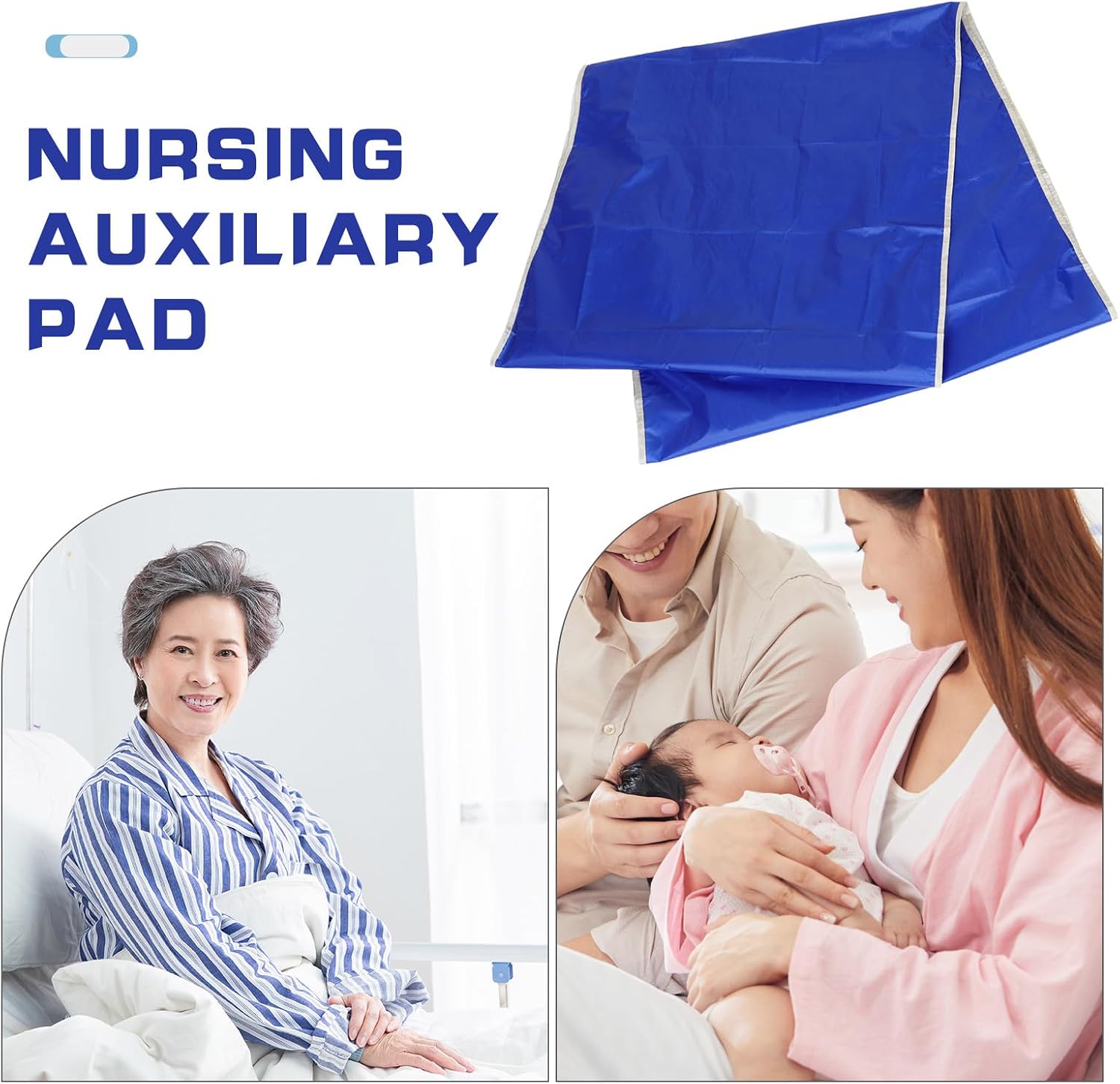 Garneck Multipurpose Tubular Slide for Bedridden Seniors 75x150cm Blue Reusable Sliding Draw Elderly Transfer Aid Nursing Moving Pad