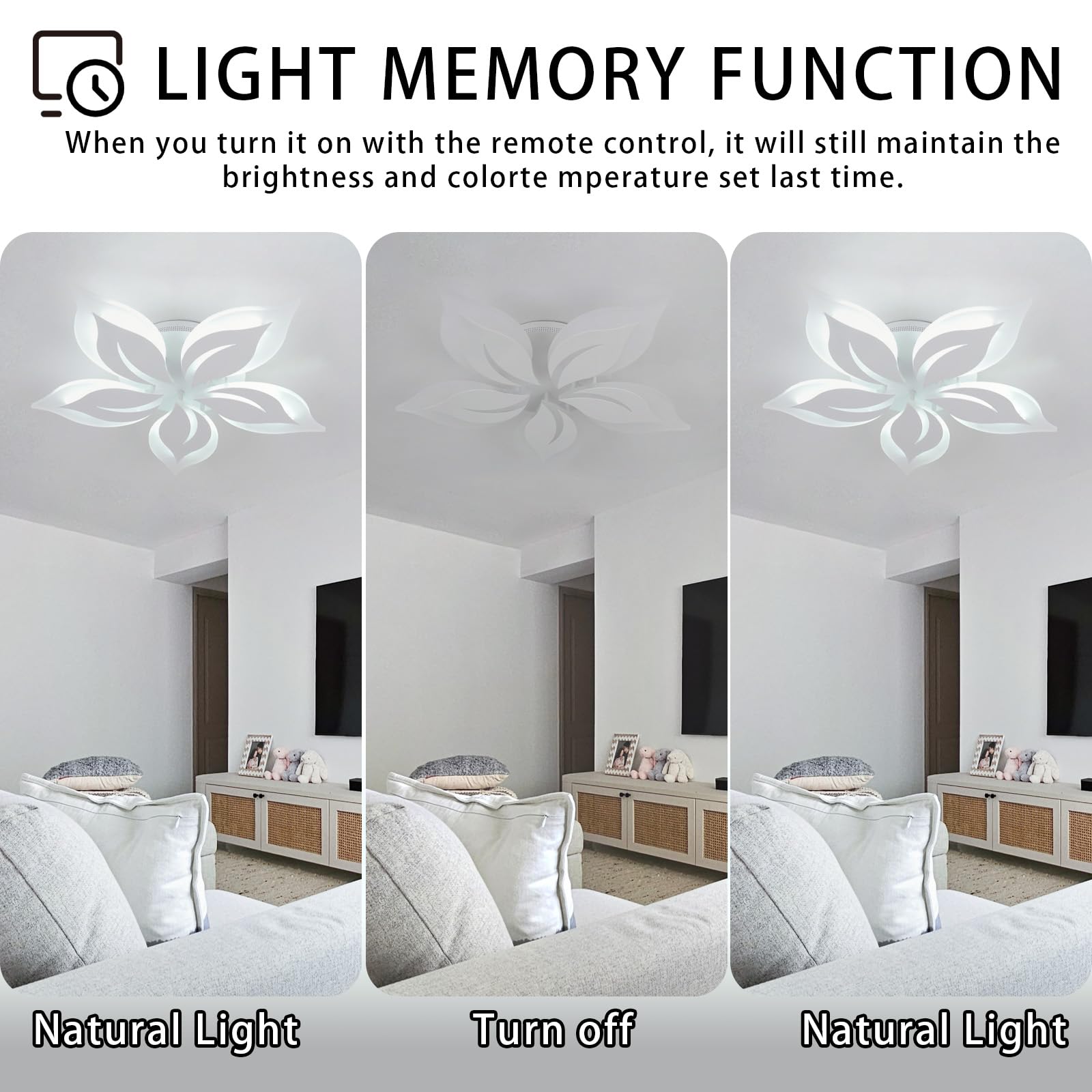 Lampa Sufitowa LED Kwiat Pilot APP Nowoczesna Lampa Sufitowa Duża Możliwość Przyciemniania 3000K-6000K Oświetlenie Sufitowe W Salonie 50W Inteligentne Do Sypialni, Przedpokoju, Jadalni