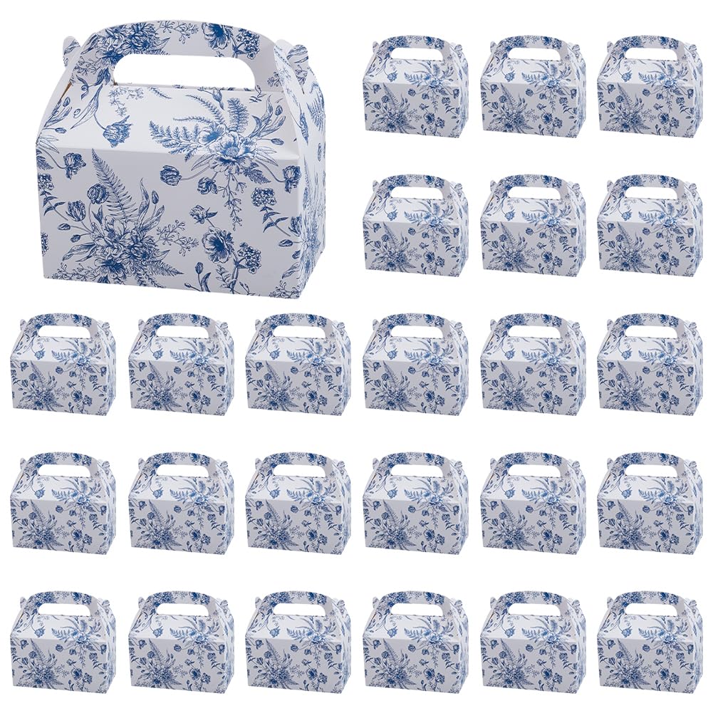 Boîtes à bonbons à imprimé floral bleu faciles à monter pour buffet de thé - 6