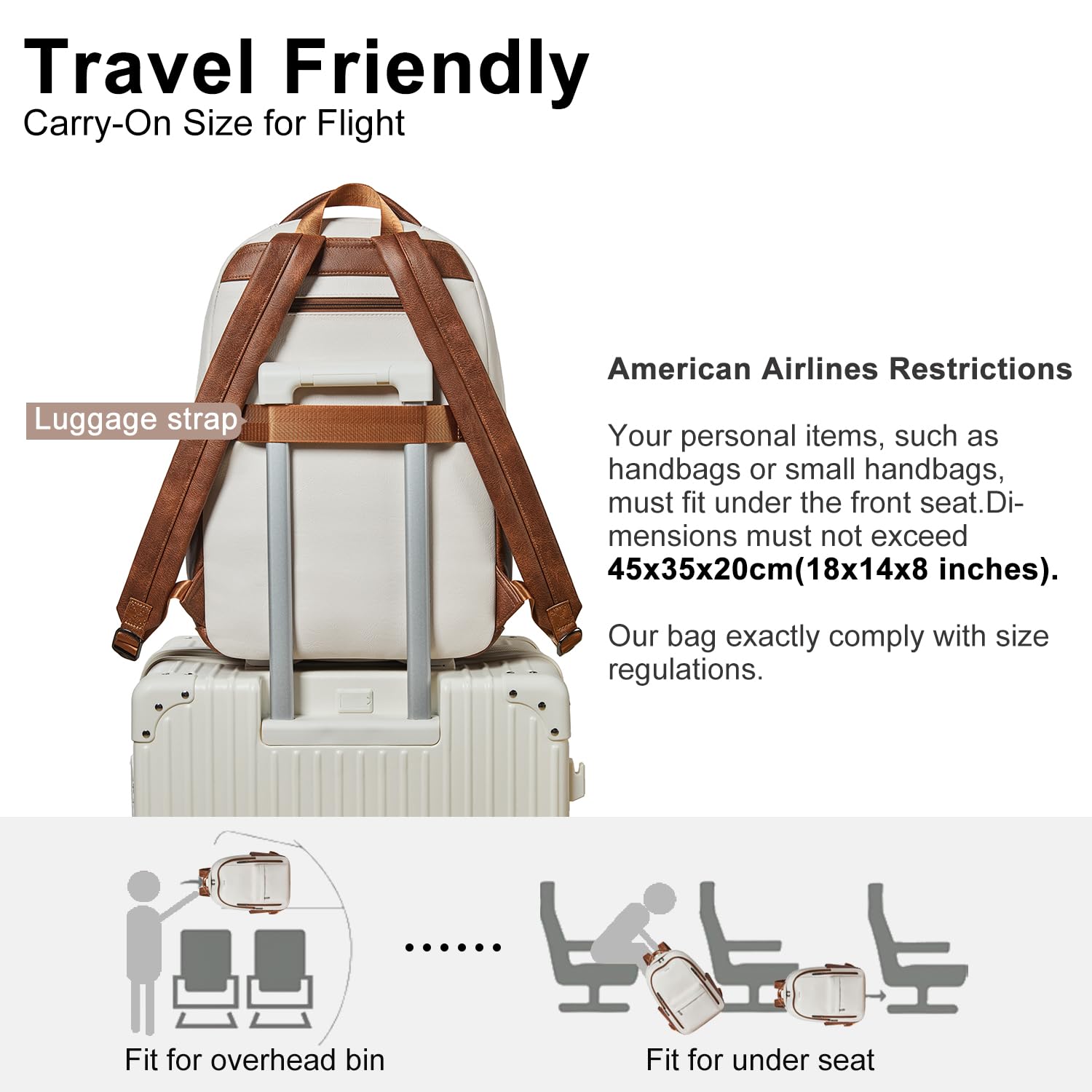 LATMAP Sac à dos de 30 l pour homme et femme - Sac à dos en cuir synthétique - Sac à dos de voyage pour enseignant - Pour ordinateur portable de 15,6"