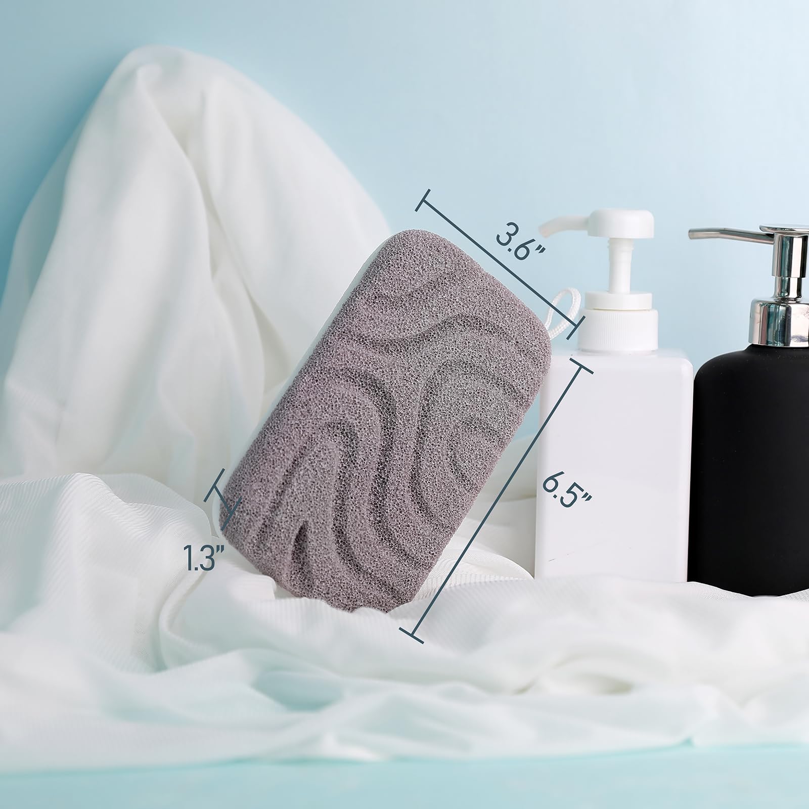myHomeBody Éponge de douche exfoliante à double texture, Éponge de bain pour femme, Exfoliant pour le corps, Loofahs pour le corps, luffa pour homme, 2 pièces