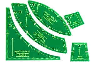 Quilter's Paradise Slit N Sew Double Wedding Ring Quilt Templates - Acrylic, 2 Piece