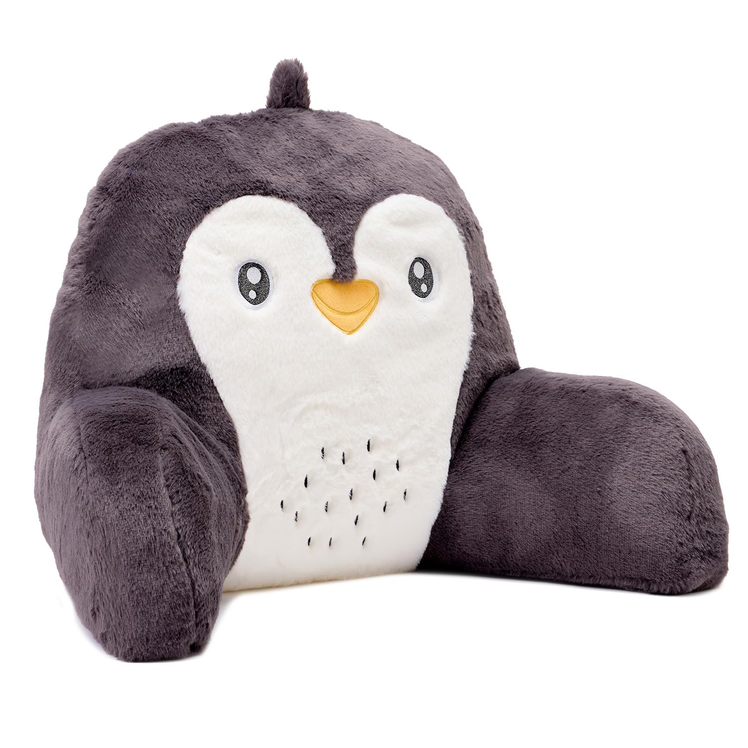 Snuggz Penguin Cuddle Cushion 60x40cm, Age 12m+ - Lightweight Kids Plush Backrest Pillow with Supportive Arms, Super Soft Reading Pillow Cushion for Gaming or Napping – Soft 3D Ears & Carry Handle