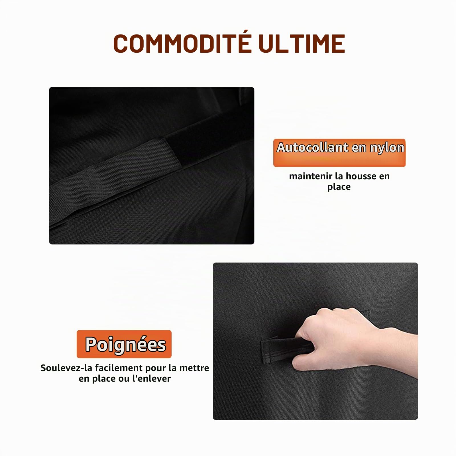 Housse de Barbecue, Couvre-Grill en Tissu Oxford 600D Heavy Duty pour Weber, Brinkmann, Grill Char, etc. UV, poussière, imperméable, résistant à la déchirure, Noir, 147.3cm x 90.9cm x 121.9cm