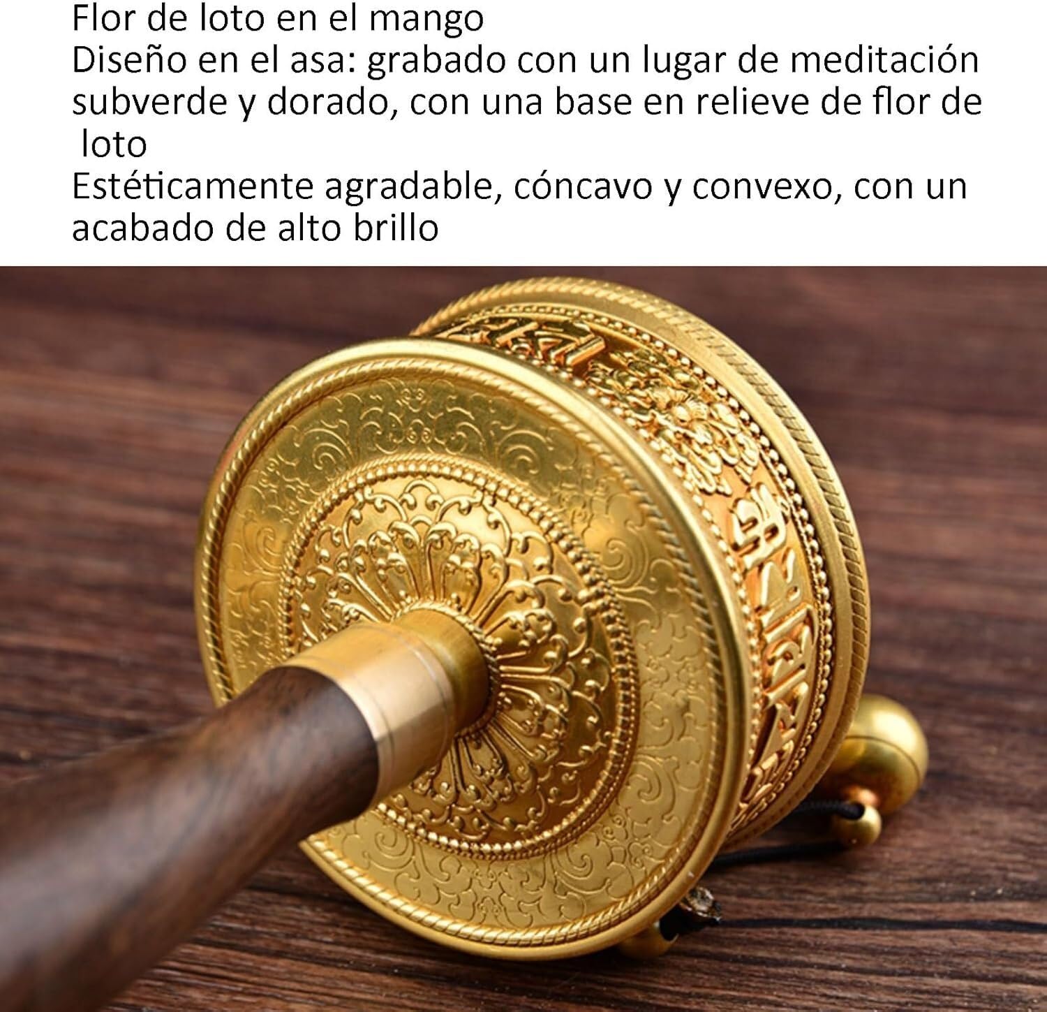 Ruota di Preghiera tibetana, Ruota di Preghiera tibetana Portatile in Rame 6 Caratteri la