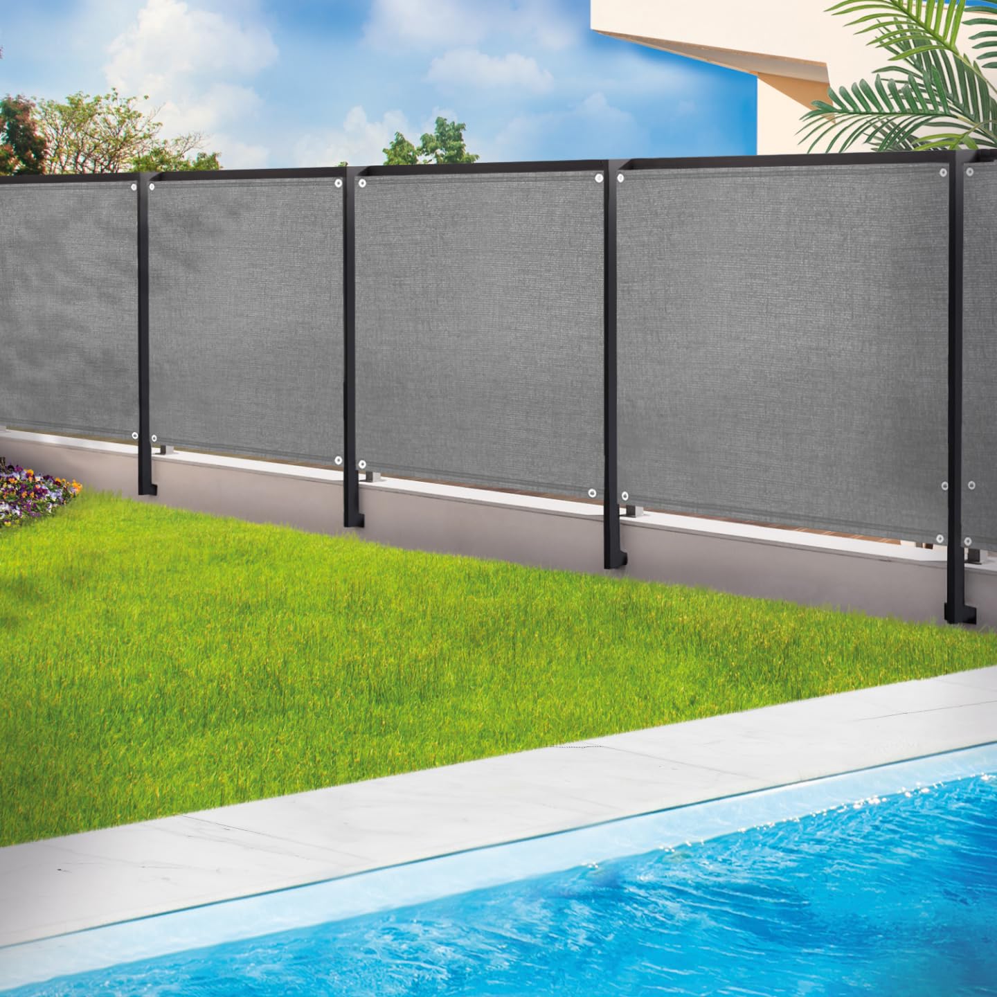 Brise Vue renforcé 1,5 x 10 M Gris Clair 220 GR/m² Luxe Pro