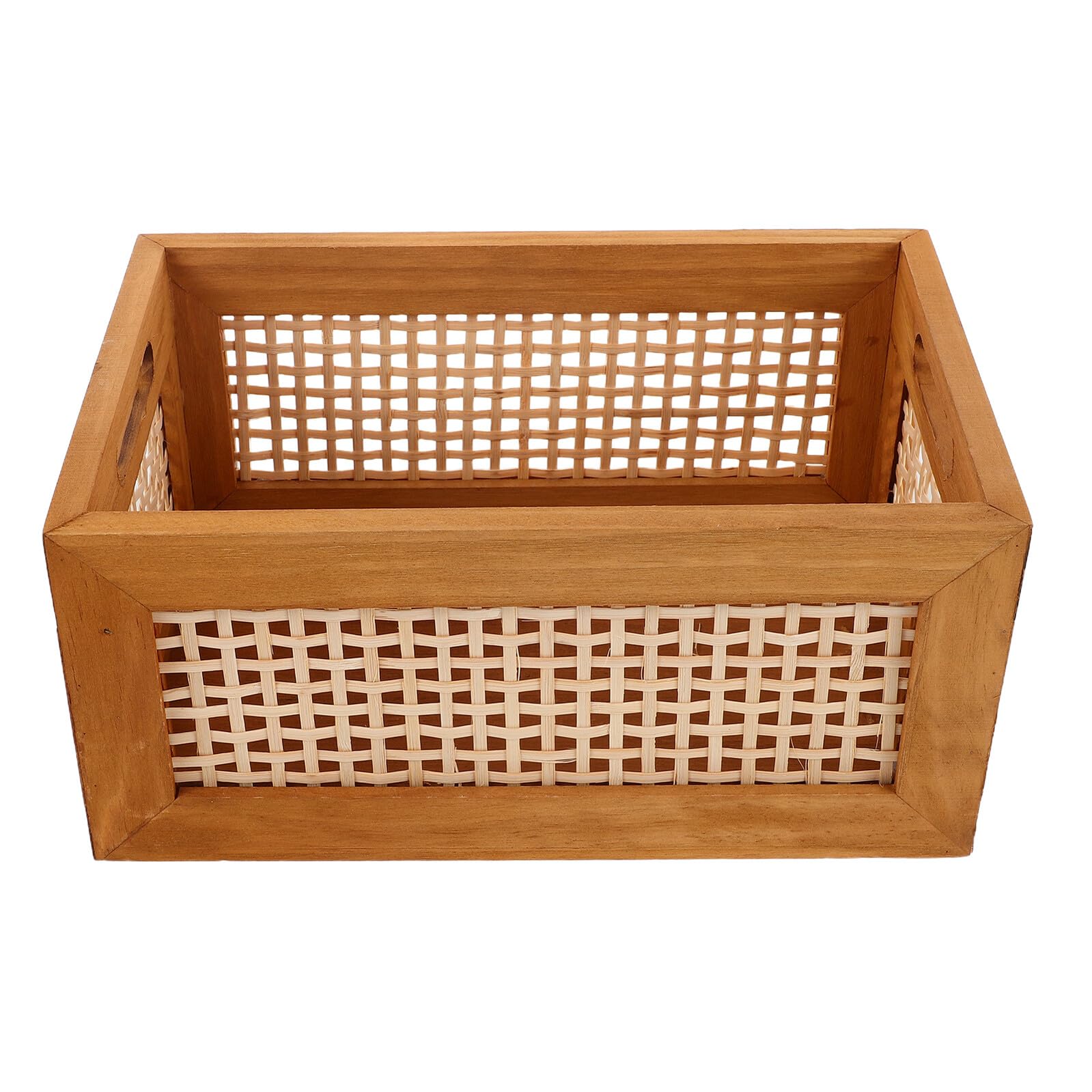 Panier en Bambou SHINEOFI : Petit Organiseur en Bois Naturel pour Bureau