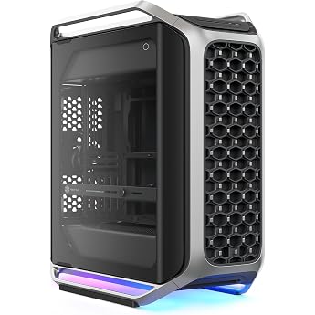 Cooler Master Cosmos Alpha Full Tower ATX PC Case - Curved Aluminium Frame Powerful 200mm Dual Suction Fans Fits 400mm GPU and 420mm Radiators ARGB Frame
