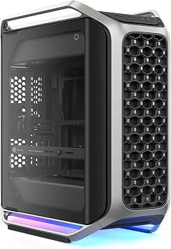 Cooler Master Cosmos Alpha Full Tower PC Case, High Airflow Curved Aluminum | 400mm Graphics Card Support, 420mm AIO Support, ATX Motherboards, Dual 200mm Intake Fans, ARGB Underglow