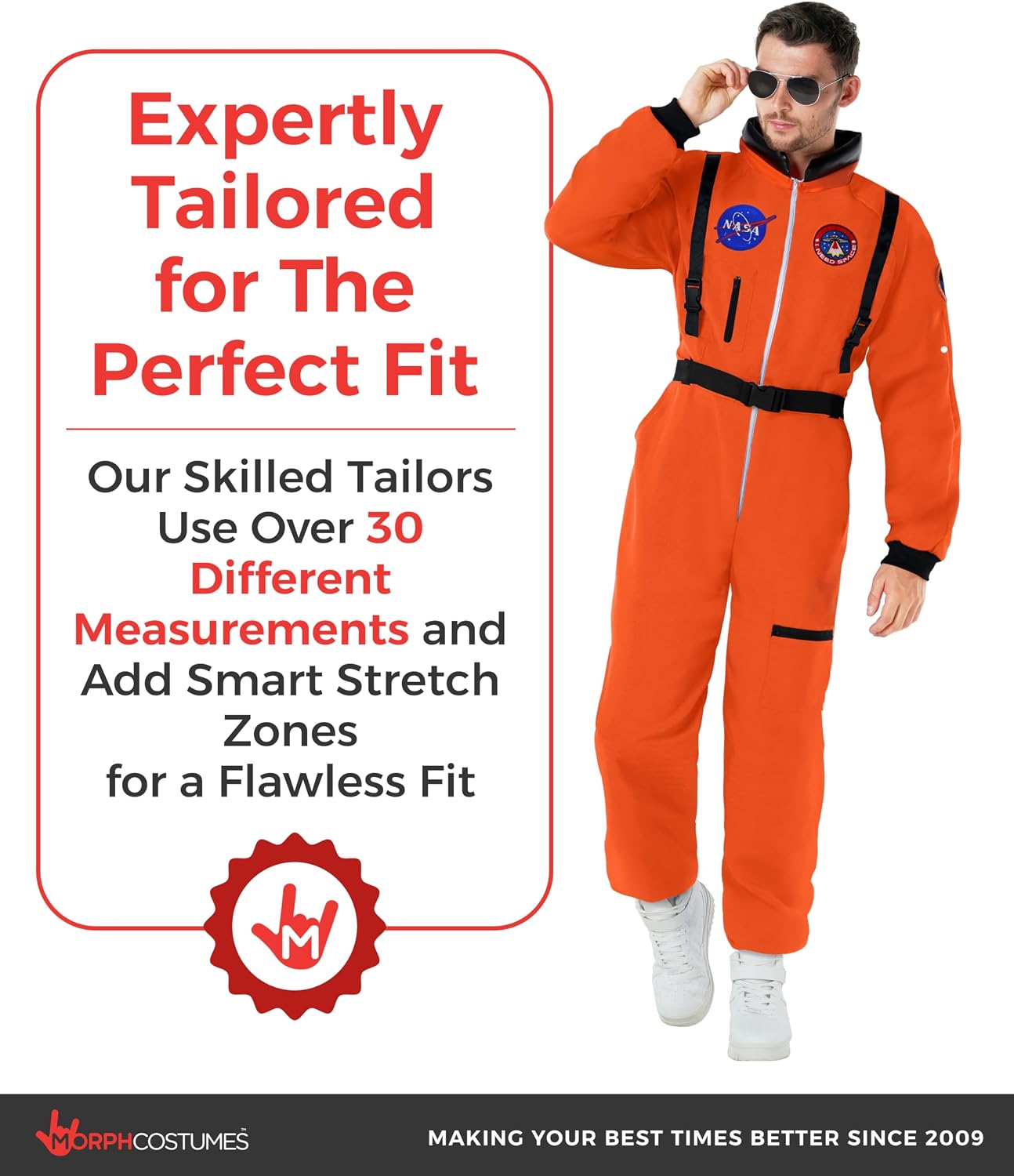 Morph Astronaut Costume Adult, Space Suit Men, Mens Halloween Costume Astronaut Suits, Nasa Costumes Adult