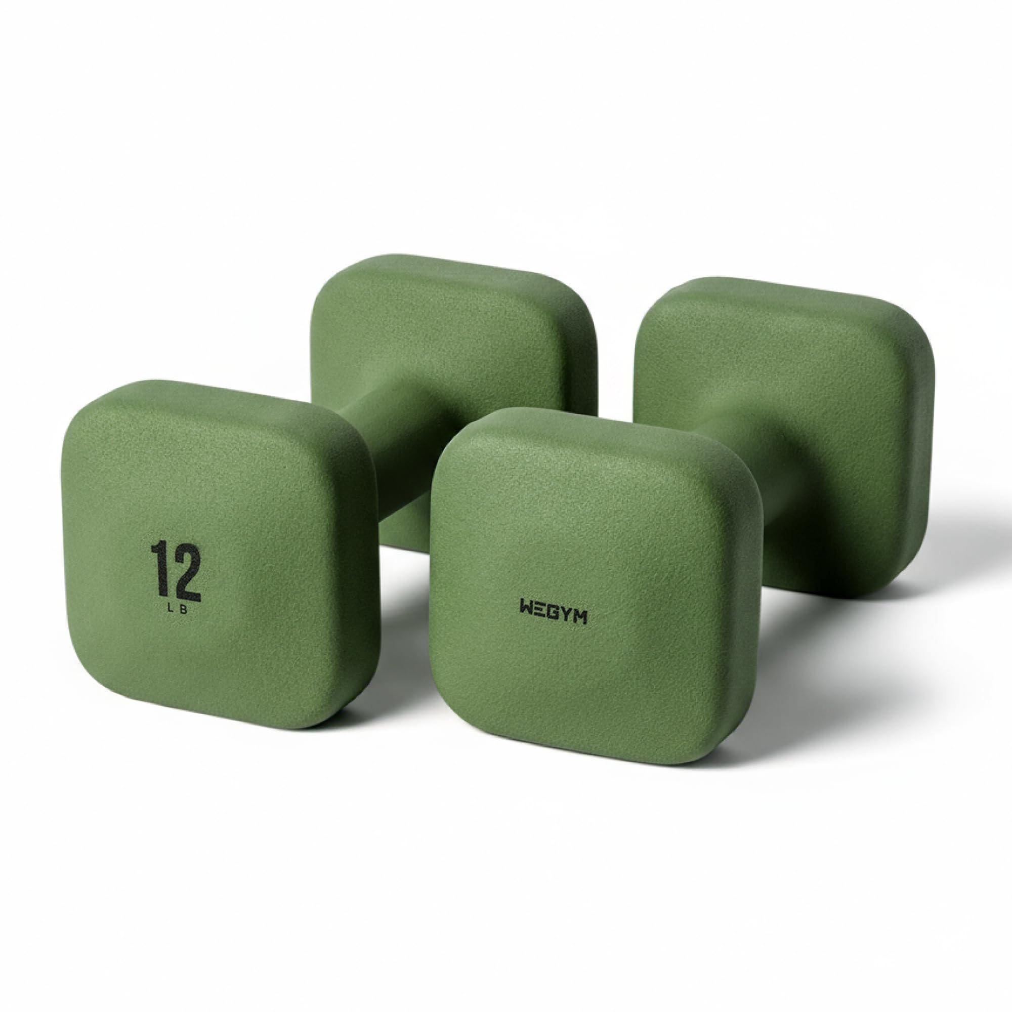 WeGym SafeGrip Square Dumbbells with Anti Slip Handles, Aesthetic Free Weights for Home Workouts, Stable Design Prevents Rolling during Floor