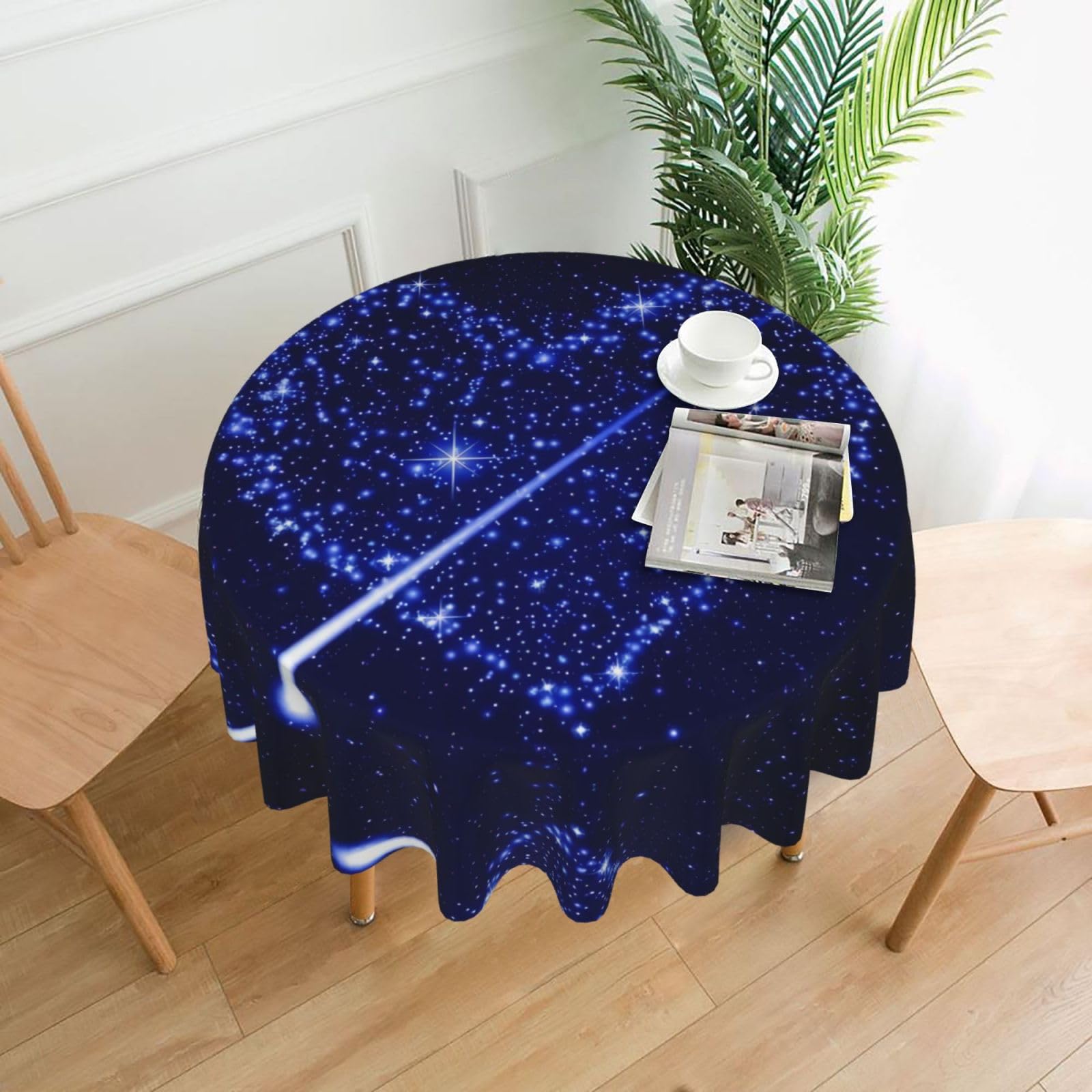 hhxvcv Shooting Star Heart Round Tablecloth – Dining Table Cover