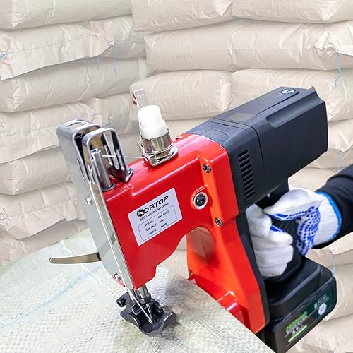 Miniatura 7 de Máquina de cierre de bolsa de batería Máquina de embalaje portátil inalámbrica para bolsas de arpillera, lona, sacos de alimentación, bolsas de