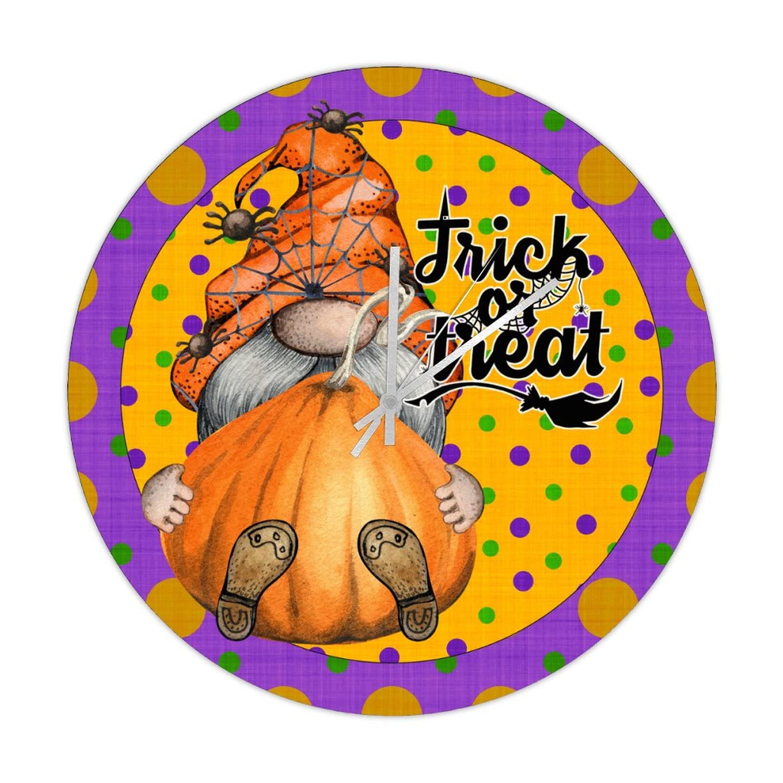 Horloge Trick or Treat en bois à piles pour mur de salon