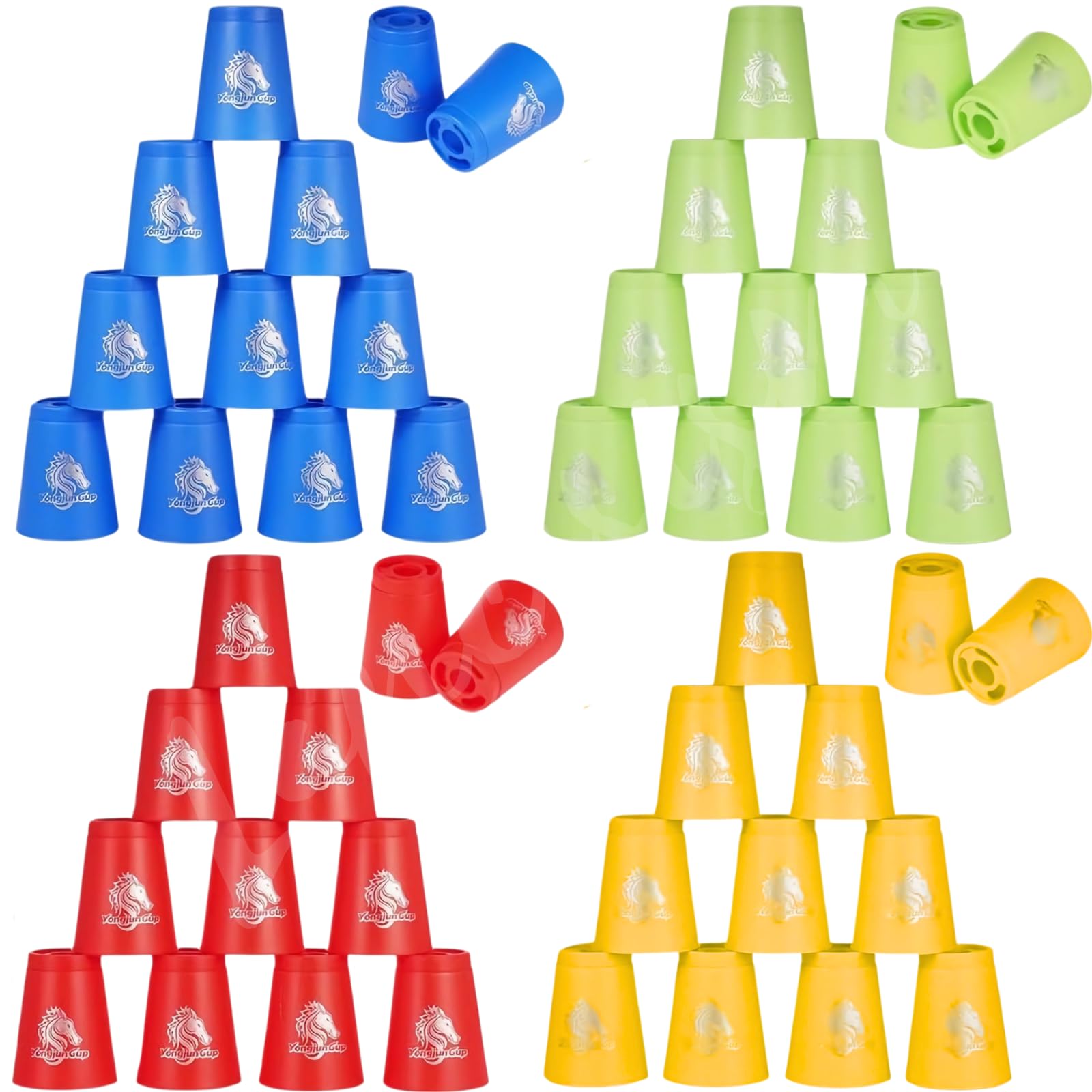 Lancisism48Pcs Sport Stacking Cups, New Stacking Cups Set Classic Stack Training Game with Carry Bag for Travel Party Challenge Competition