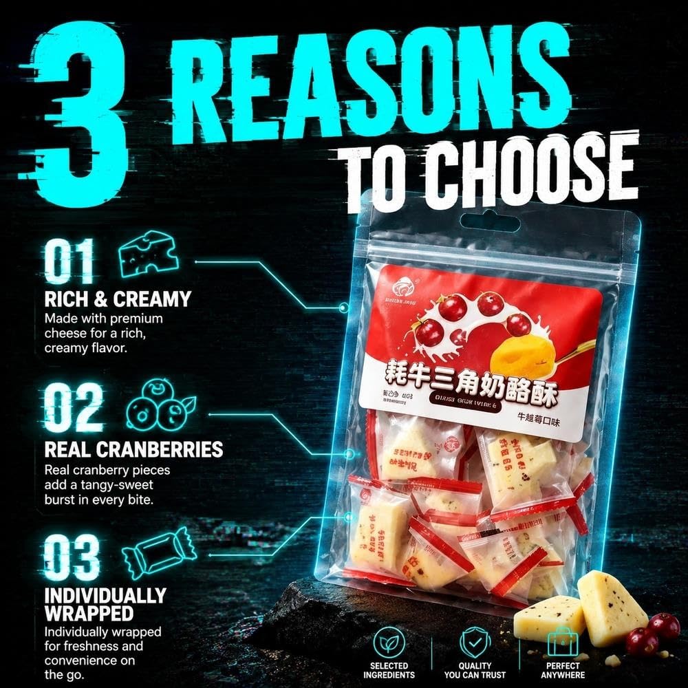 Serek Yak Triangle Crisp 150g, Smak Żurawinowy Indywidualny Mini