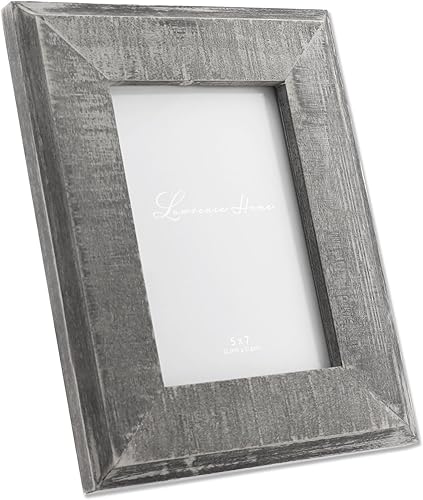 Miniatura 3 de Lawrence Frames Marco de fotos de madera gris envejecida de 5 x 7 pulgadas con blanco lavado