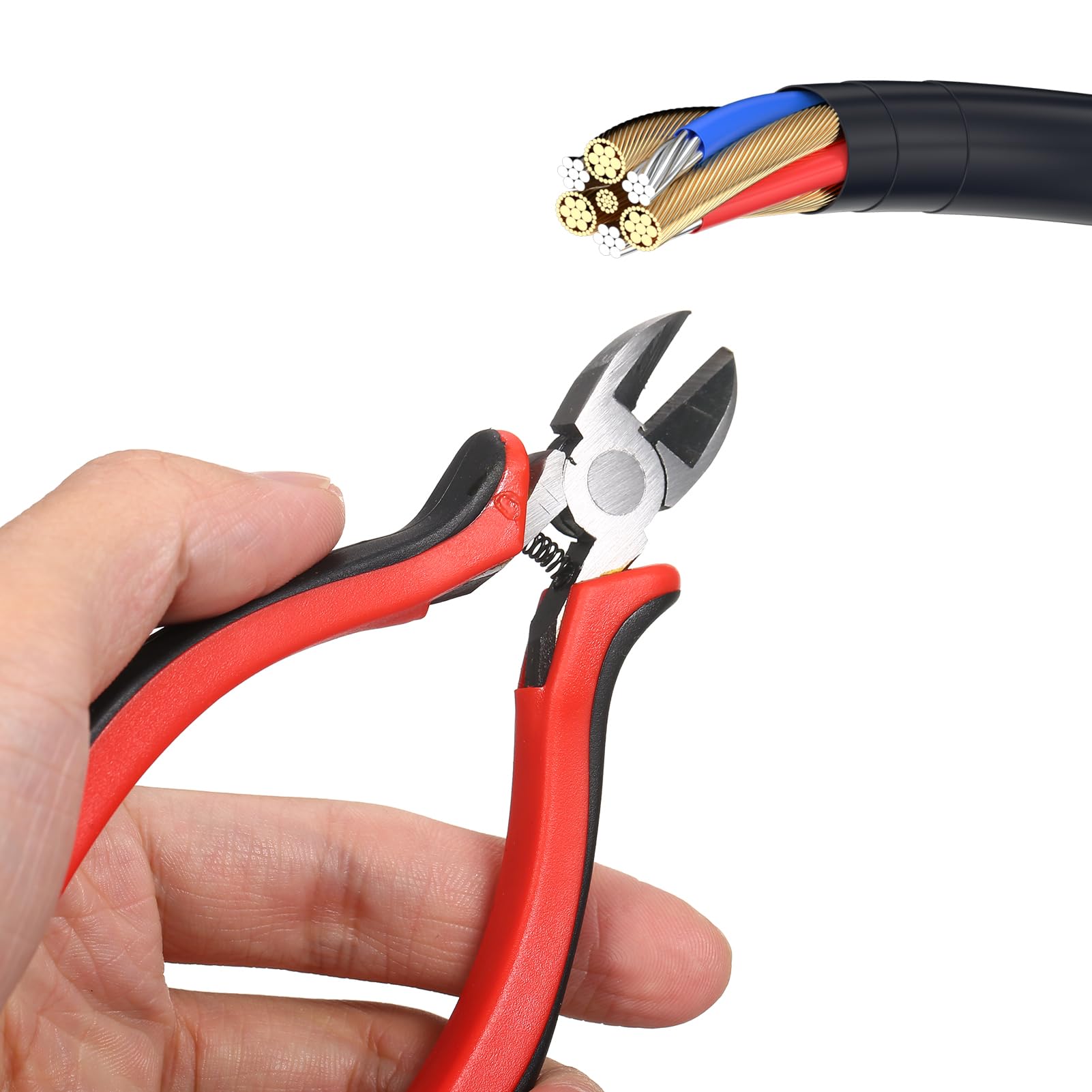 Kit d'outils de sertissage RJ45 pour connecteurs pass-through Cat5e, Cat6, Cat6a, comprenant une pince pour câble réseau, un testeur RJ11 RJ45, 100 fiches plaquées or, 100 bottes