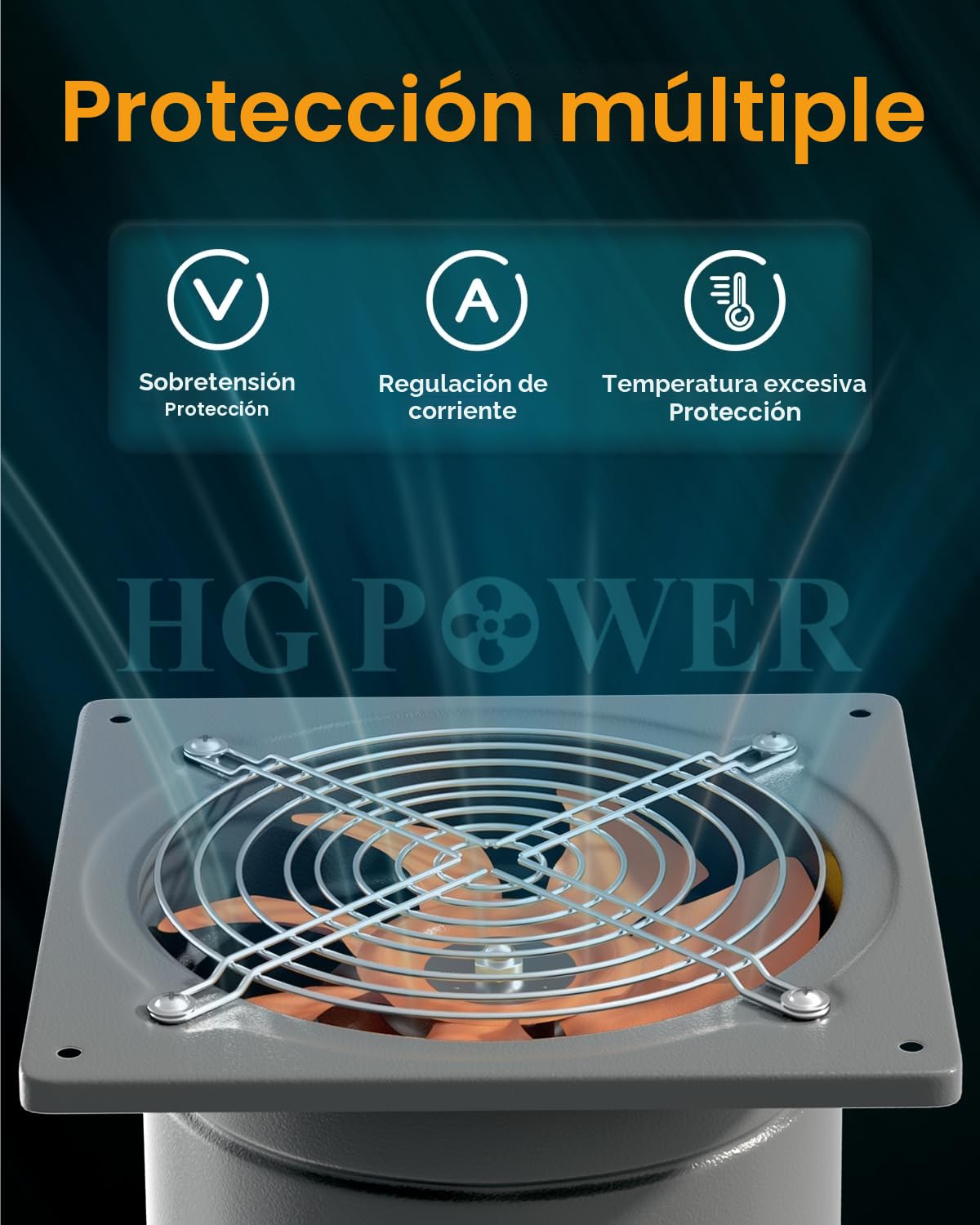 HG Power Ventilador extractor de 250 mm, 1680 m³/h, silencioso, con válvula de retorno, potente ventilador de pared con enchufe europeo para cocina, baño, garaje, sótano