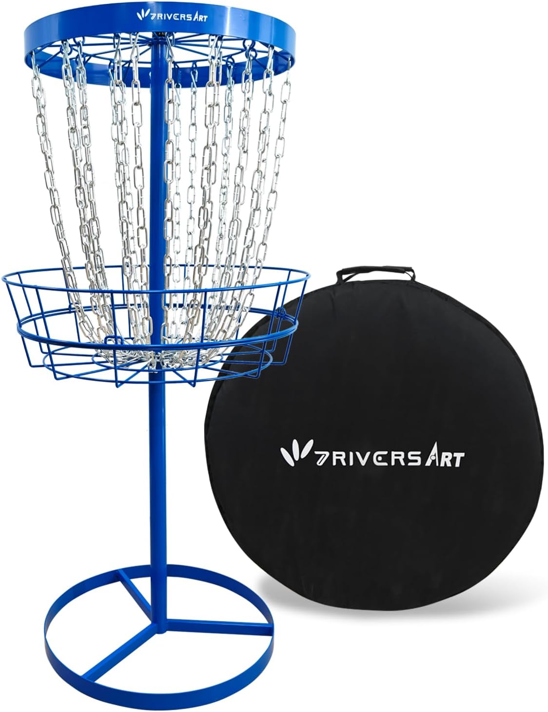 Disc Golf Basket Portable Disc Golf Target with Heavy Duty 24-Chains Disc Golf Course Basket Come with Carry Bag