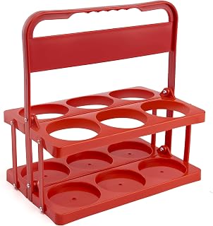 Drink Carrier with Handle, Reusable Drink Carrier for Large Drinks, Drink Carrier for Food Delivery (Red)
