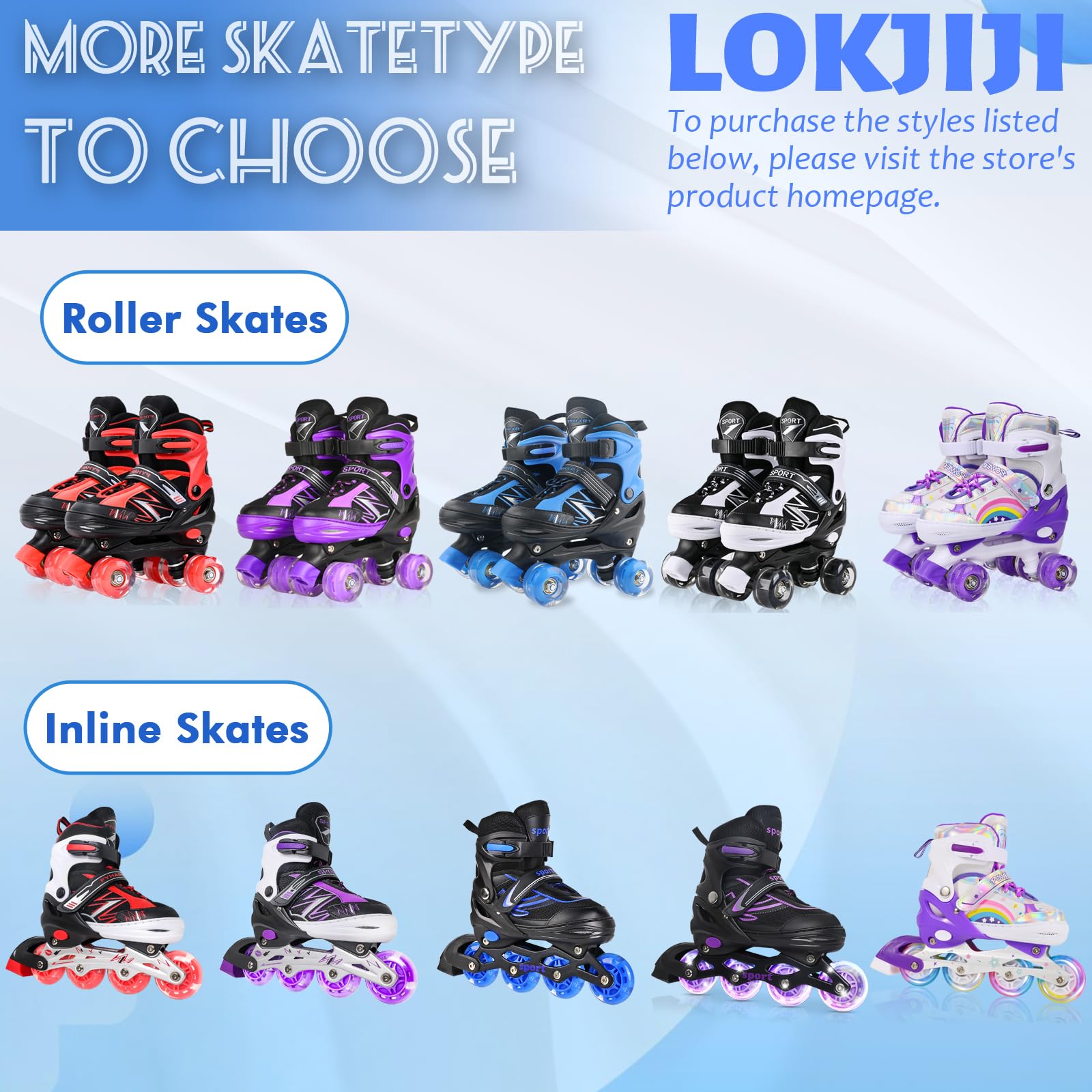 Patines ajustables para niños y niñas con ruedas iluminadas, azul y rojo