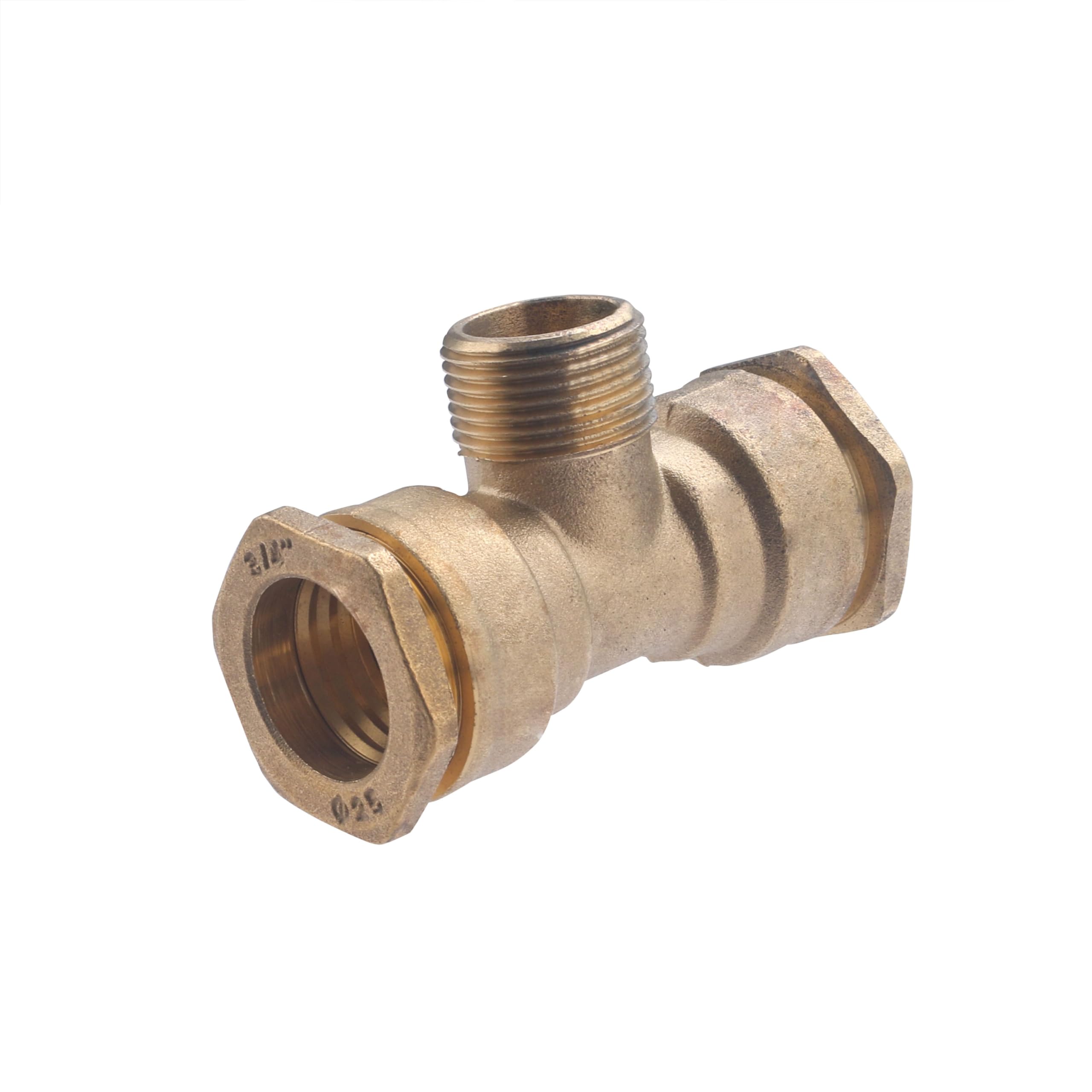 NOYON & THIEBAULT Té mâle en laiton pour tuyau polyéthylène Ø25 – M20x27 (3/4) – Raccord démontable et réutilisable