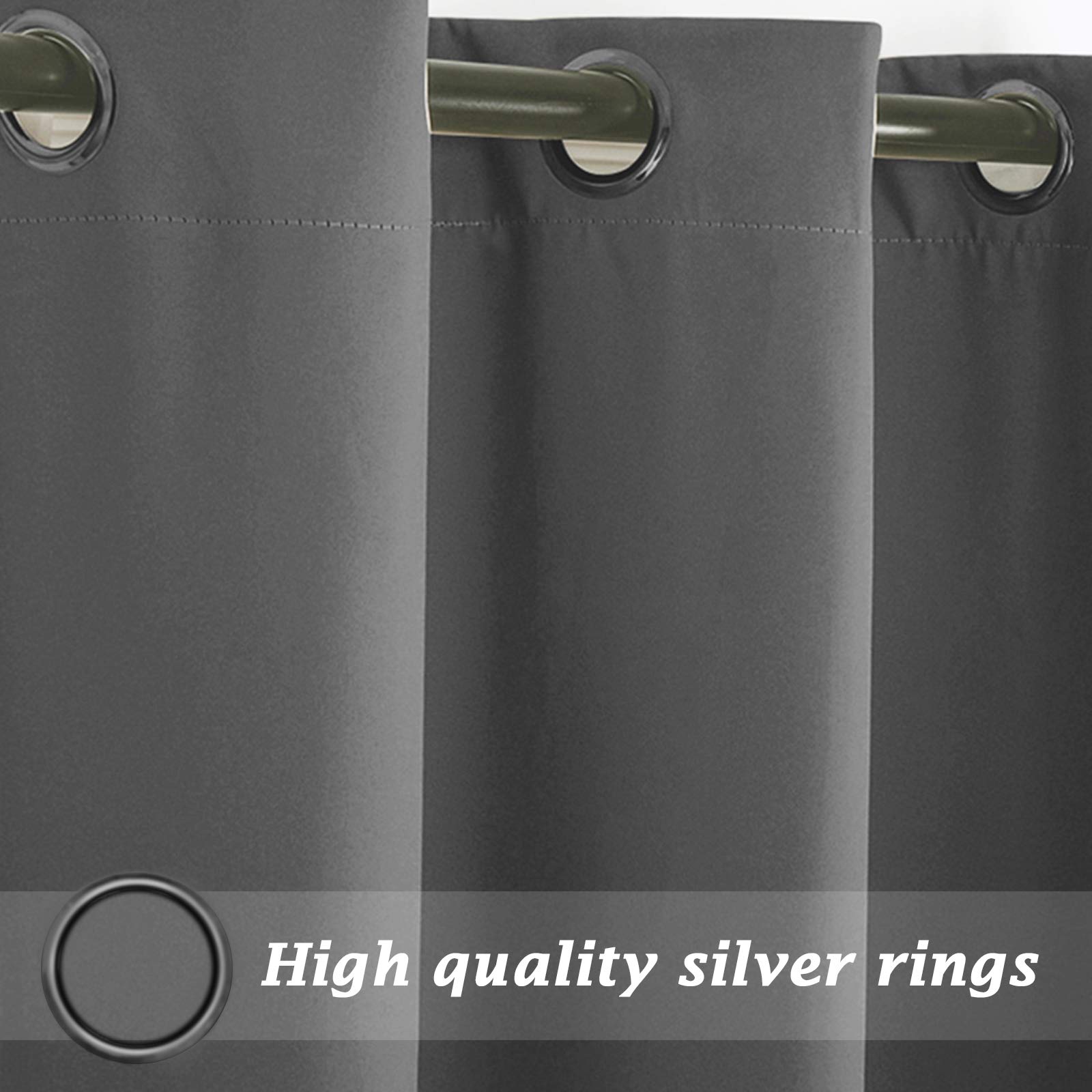 ele ELEOPTION Tenda per Esterni, Impermeabile, Protezione dai Raggi UV, con Occhielli, Oscurante, per Giardino, Cortile, Balcone, Grigio Scuro, 1 Pezzo / 132 X 240cm