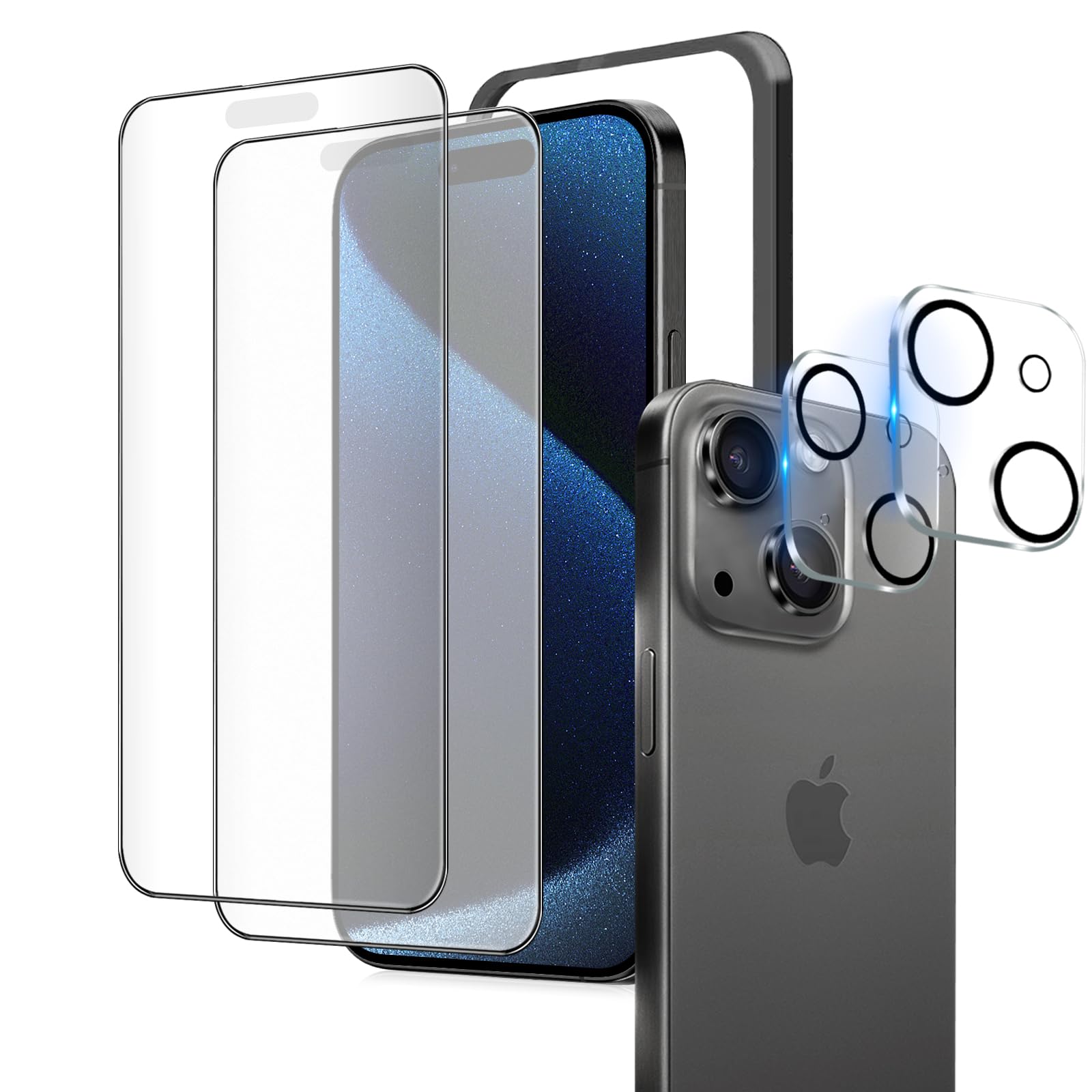 Amazon | iPhone 15 Plus ガラスフィルム アンチグレア 【2+2枚】 い