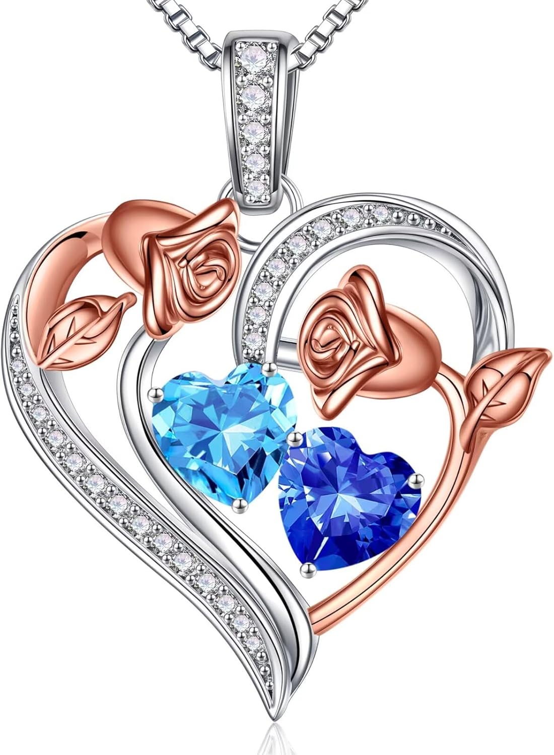 Iefil Mothers Day Gifts for Wife – 925 Sterling Silver Rose Heart Necklace, Anniversary Birthday Gifts for Wife Girlfriend Mom Daughter