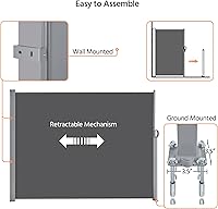 Vista 6 de Yaheetech Toldo Lateral de 118 x 71 pulgadas, Toldo de Pantalla Lateral Retráctil de Hierro para Patio, Pantalla Divisoria de Privacidad y Sombra