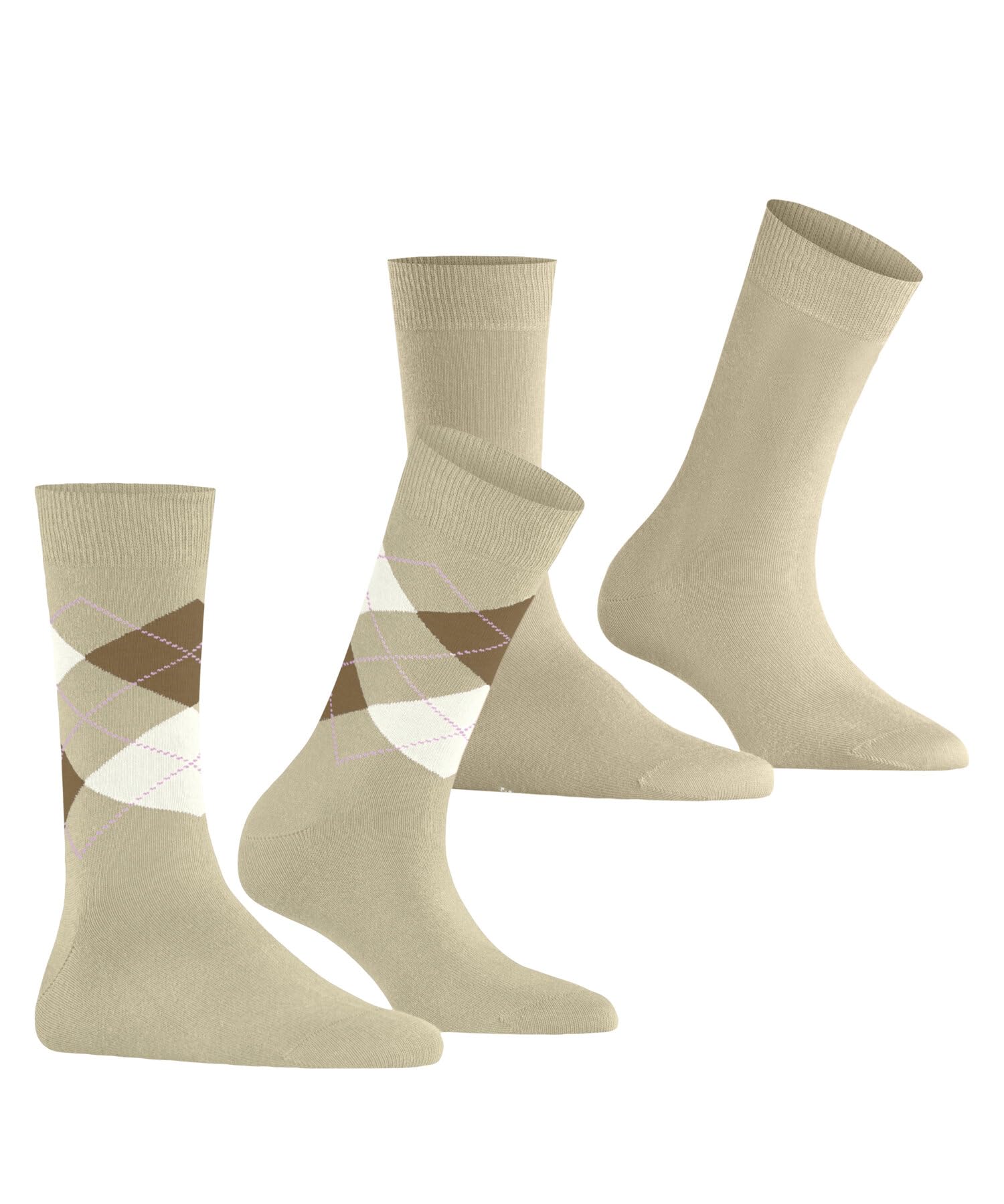 Burlington Kobiety Skarpety Everyday Mix Multipack W So Bawełna z wzorem 2 Pak, Beżowy Cream 4011, 36-41