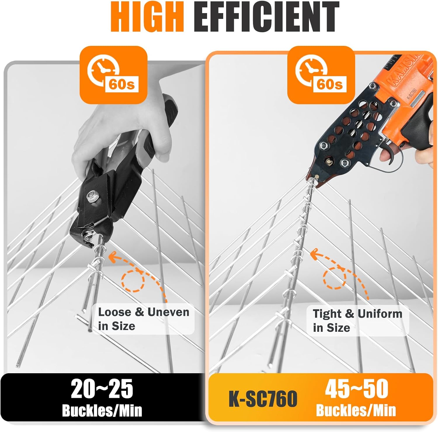 K-SC760 16 Gauge Pneumatic Hog Ring Gun with 1000PCS Hog Ring Staples, 1/2-Inch Crown, 3.0-4.8mm Closure Diameter Hog Ring Pliers C Ring Gun for Mattress, Fencing, Wire Cages