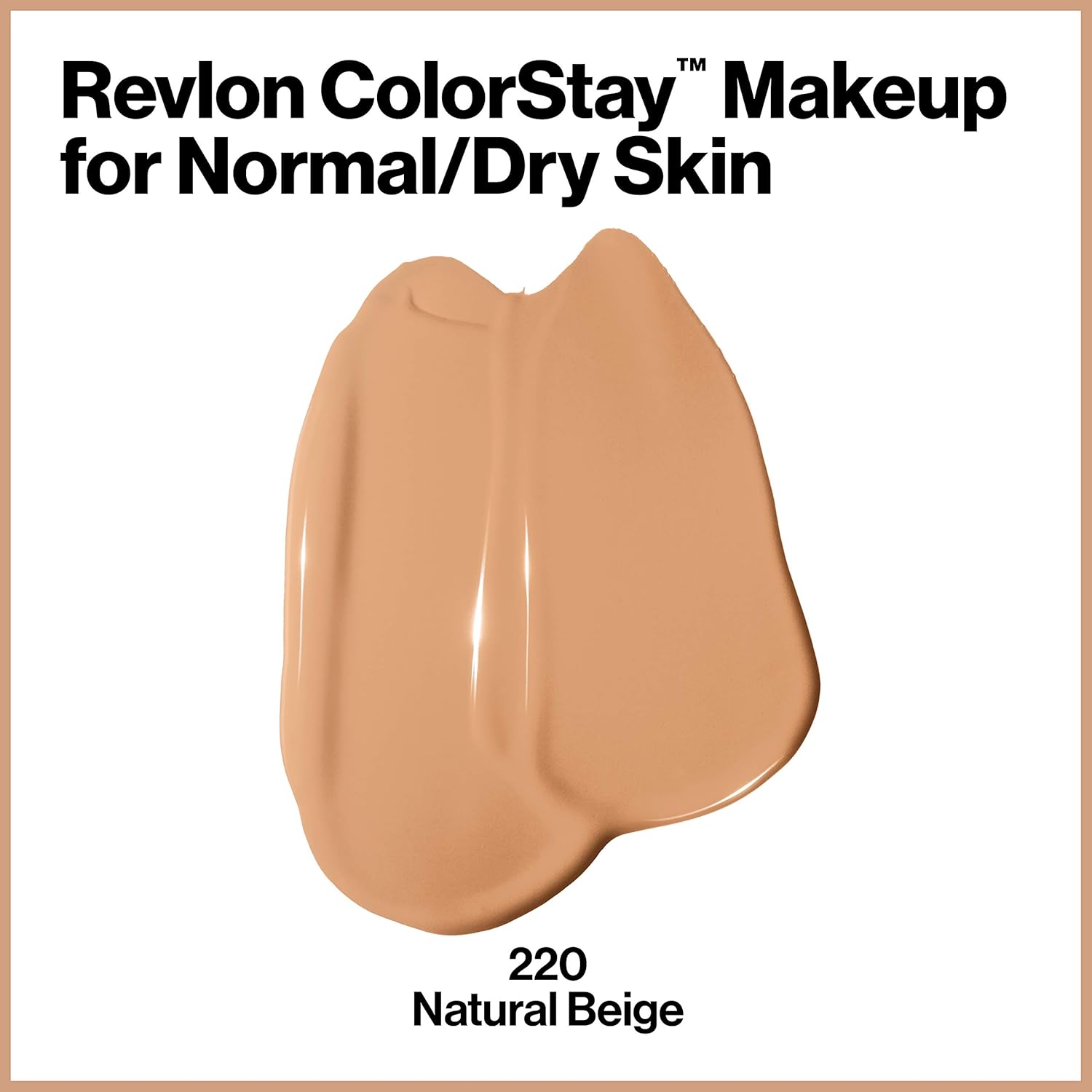 Revlon ColorStay Makeup for Normal/Dry Skin SPF 20, Longwear Liquid Foundation, with Medium-Full Coverage, Natural Finish, Oil Free, 220 Natural Beige, 1.0 oz