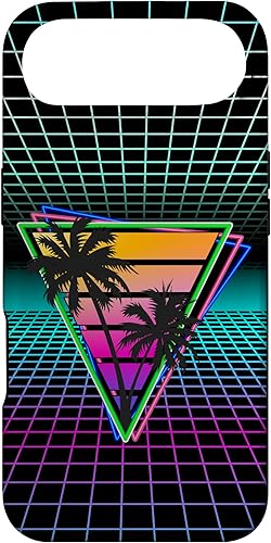 Miniatura 26 de iPhone 11 80s Inspirado Triángulo Láser Retro Synthwave Sunset Case