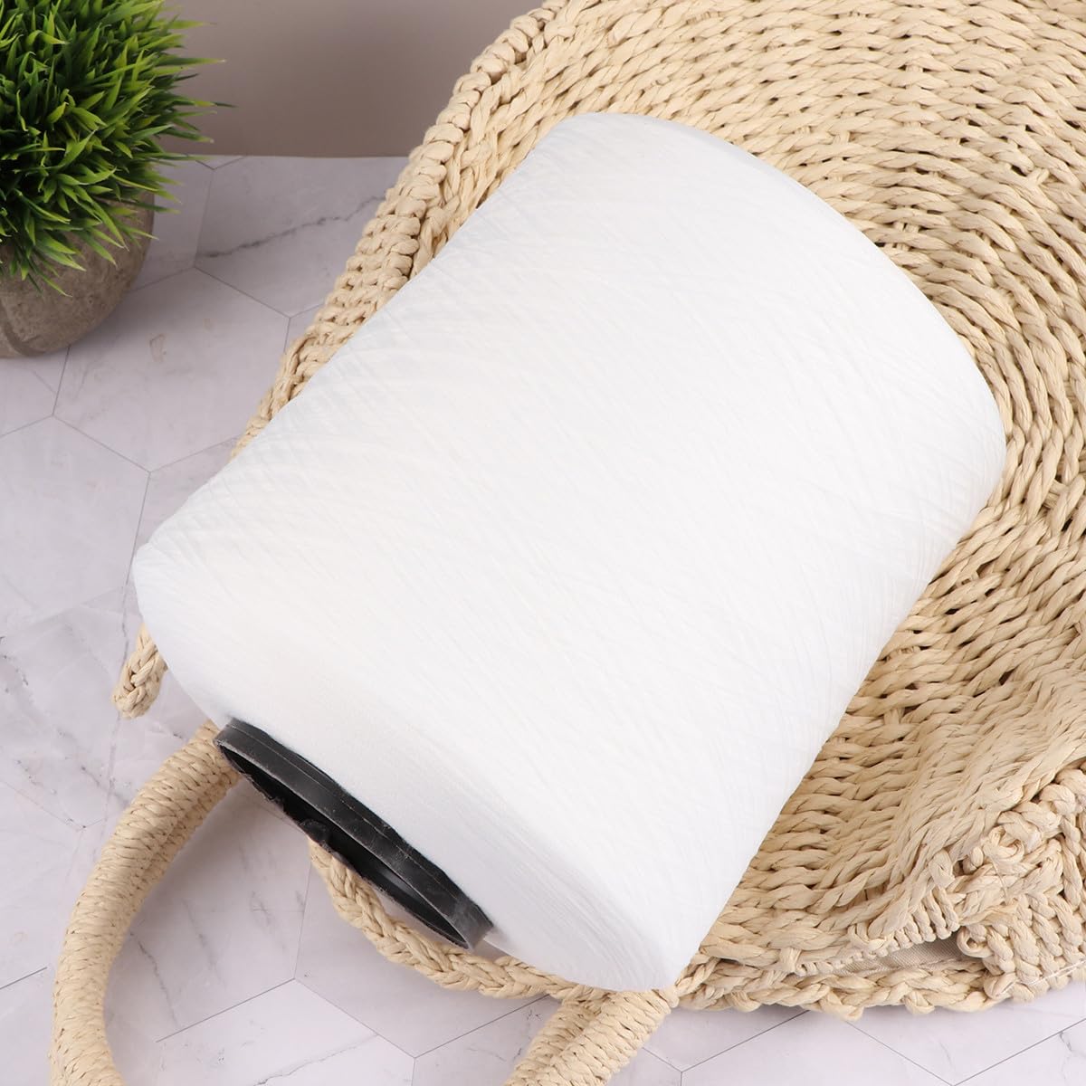 Hemobllo Hilo de Coser white de Dacrón y Plástico 150d, Resistente Buena Sujeción, Adecuado para Coser Ropa y Vestidos, Paquete de 2 Rollos