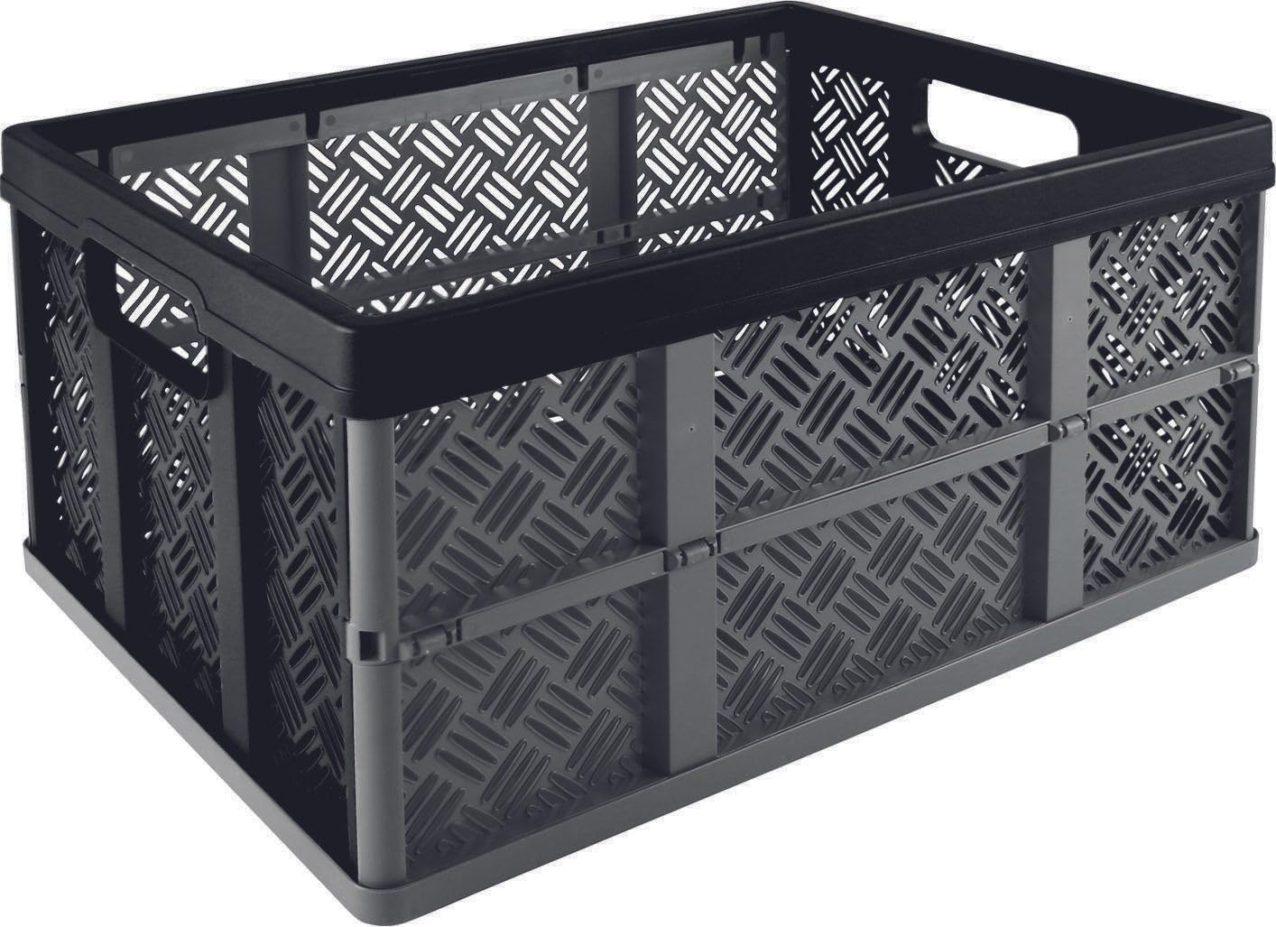 Boîte pliante 32L Sunware Basic bac de rangement plastique pliable anthracite et noir 47x35cm