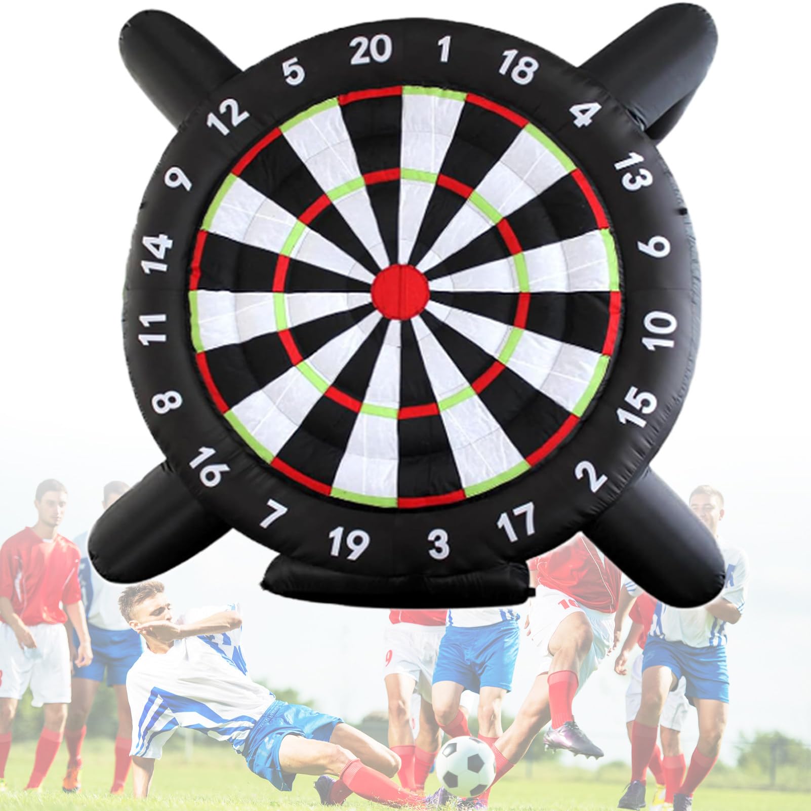 Diana de fútbol inflable gigante (3/4/5 m), Diana grande de precisión para chutar balones, incluye 8 balones de fútbol, ​​para patio, césped, entrenamiento y juegos de feria al aire libre. C-3M