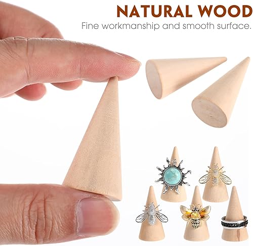 Miniatura 3 de Exceart - Cono de madera para manualidades (10 unidades)