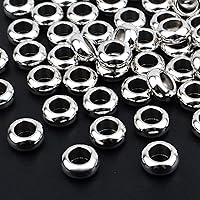 Vista 4 de Aylifu 60pcs Rondelle Large Hole Spacer Beads Tibetan European Spacer Loose Hole Metal Beads for Necklace Bracelet Jewelry Making