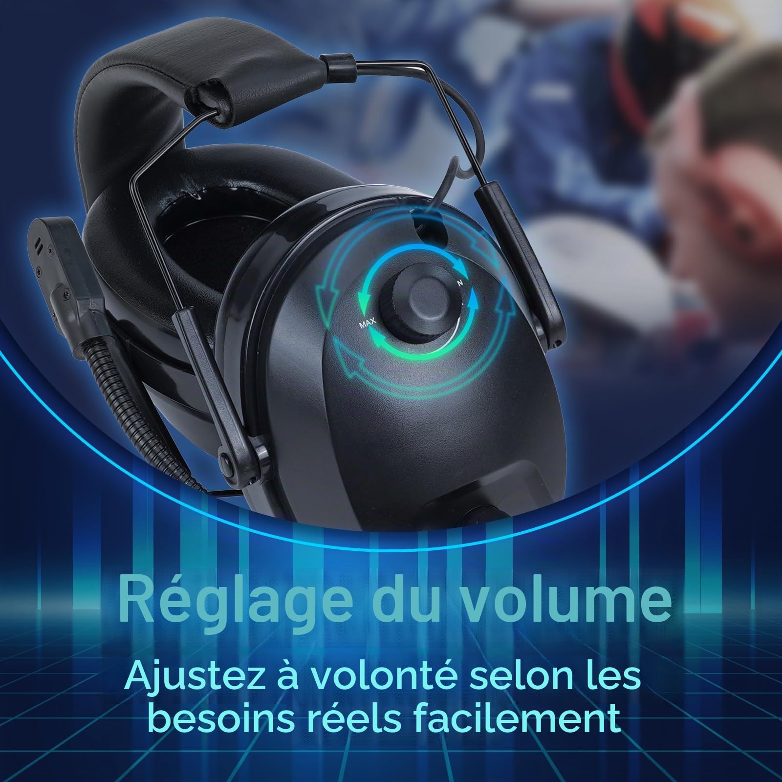 Retevis Lot de 2 écouteurs talkie-walkie, suppression bruit bouton volume réglable (82 dB) radio bidirectionnelle Baofeng UV-5R RT24 RT27 RA89 RT3S RT5R RT86