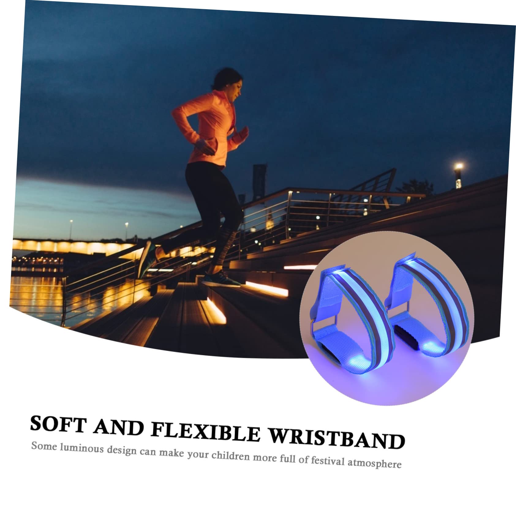 BESPORTBLE Bracelets Lumineux pour Feux De Circulation À LED 2 Pièces Brassard pour Course Nocturne Rechargeable avec Électronique LED