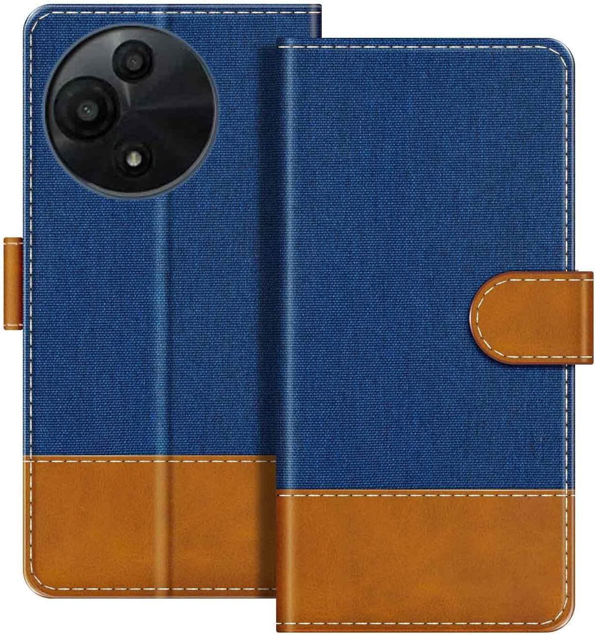 Leather Flip Wallet Case Compatible with TCL NXTpaper 5G Junior Phone Cover with Card Holders, RFID Blocking, Magnetic Closure & Kickstand (Blue)