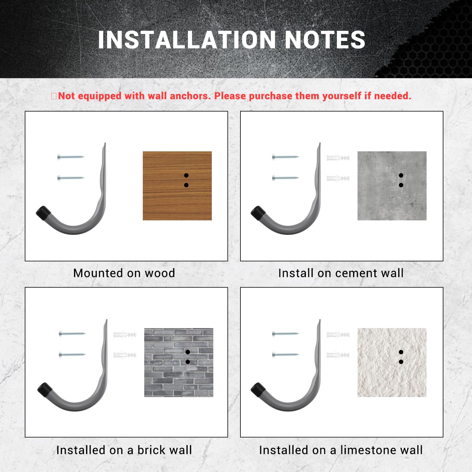 HOME MASTER HARDWARE Ganci di immagazzinaggio J Utility Ganci in acciaio per garage grigio 12pack
