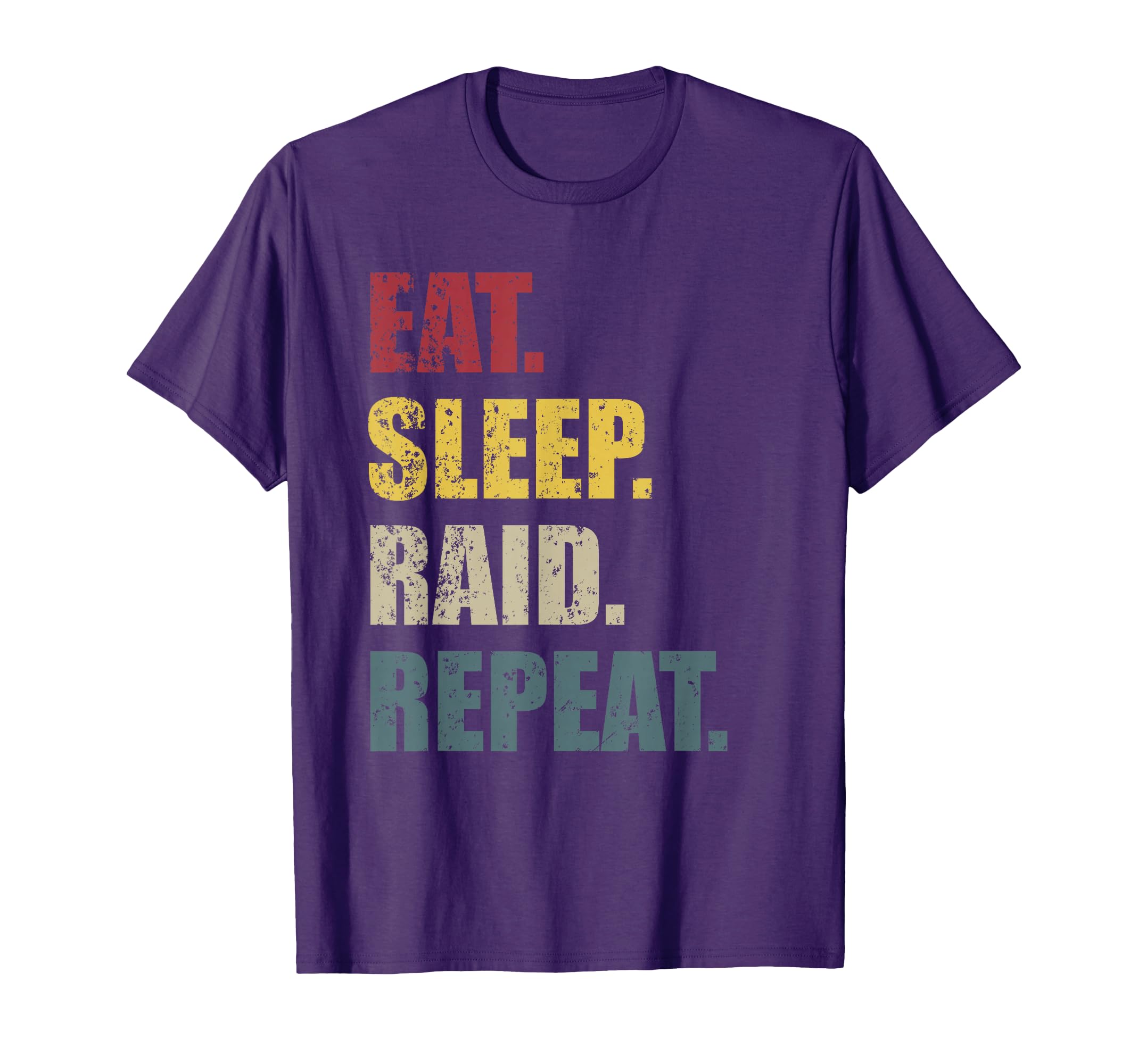 Vintage Eat Sleep Raid Repeat Video Game Lover Design T-Shirt