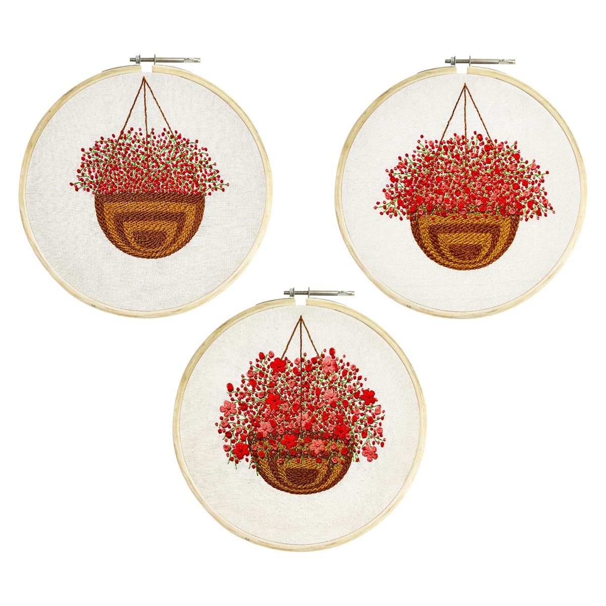 Embroiderymaterial Embroidery Kit for Beginners/Cross Stitch Blossom Basket Design Digital Printed Cloth & Written Instructions All Material Included (Combo of 3) (B0CR1C3P34) Amazon Price History, Amazon Price Tracker