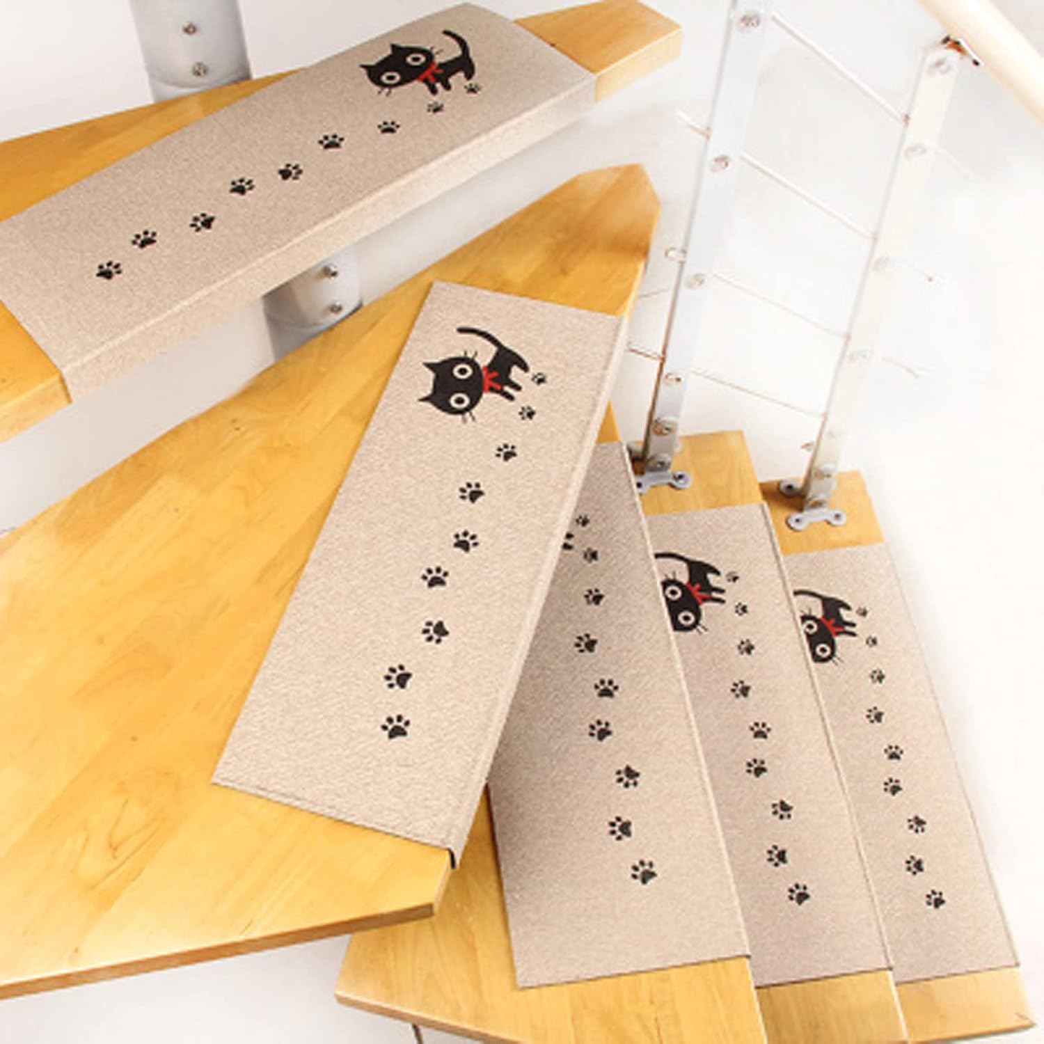 Hearda Treppenstufen Matten 10 Stück - Antirutschmatten 76x20cm Selbstklebend